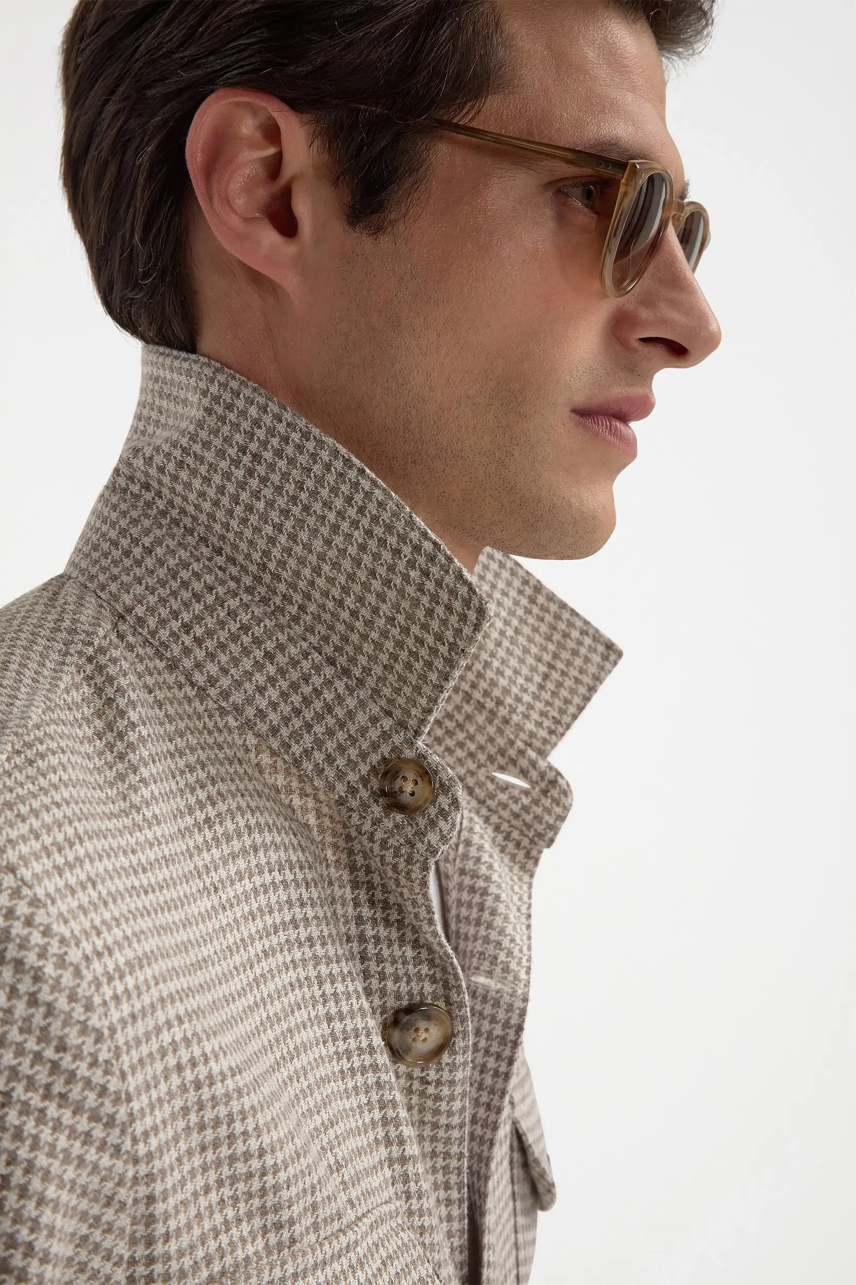 Beige houndstooth safari jacket - Made in Italy - Image 5