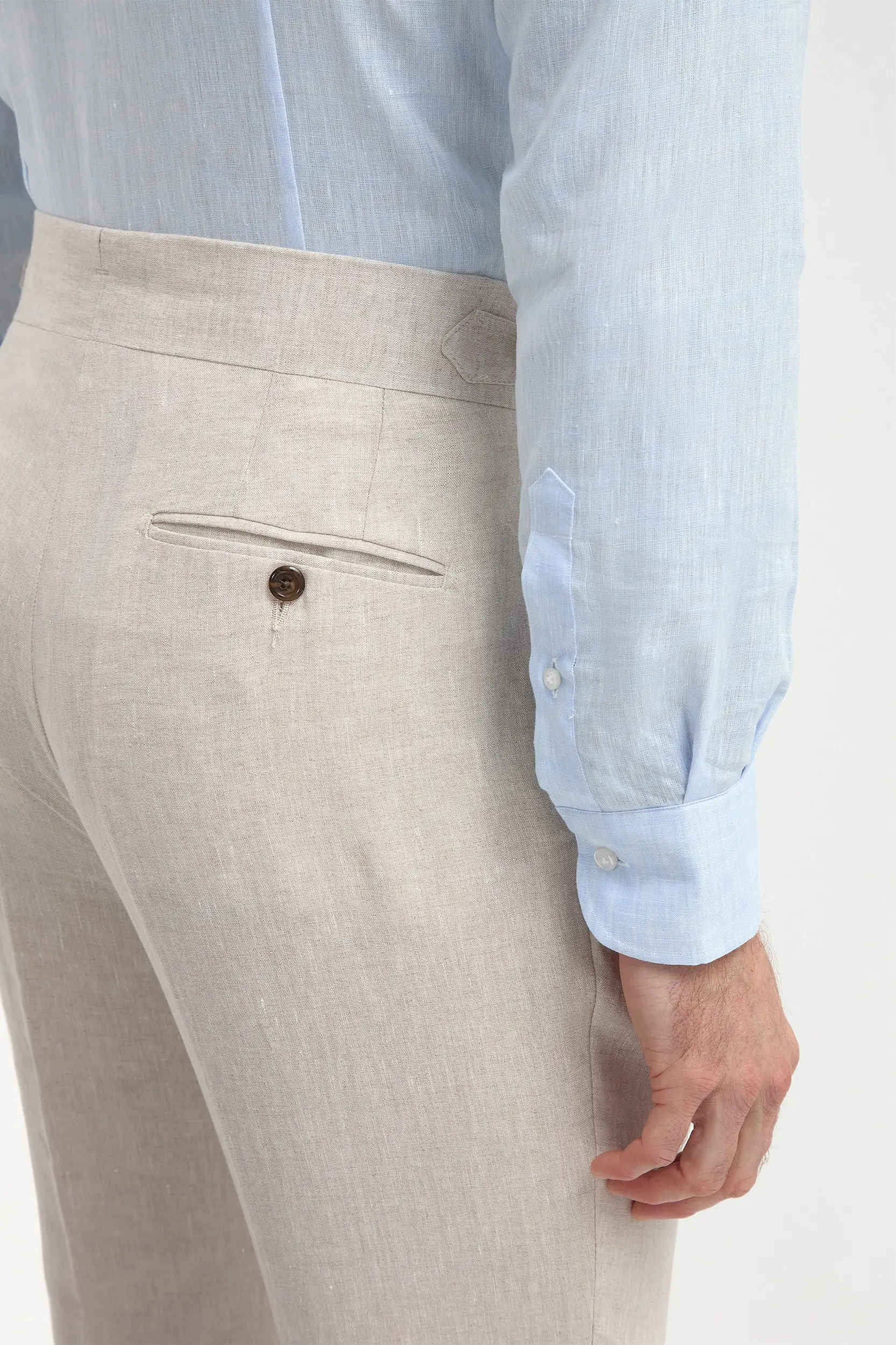 Beige linen Soragna trousers - Made in Italy - Image 3