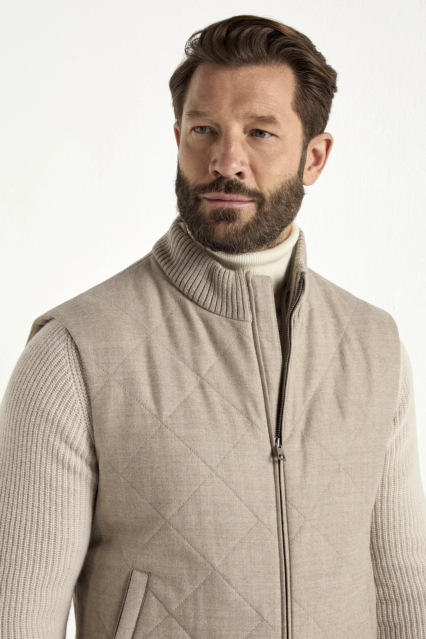 Beige quilted vest - Made in Italy - Image 3