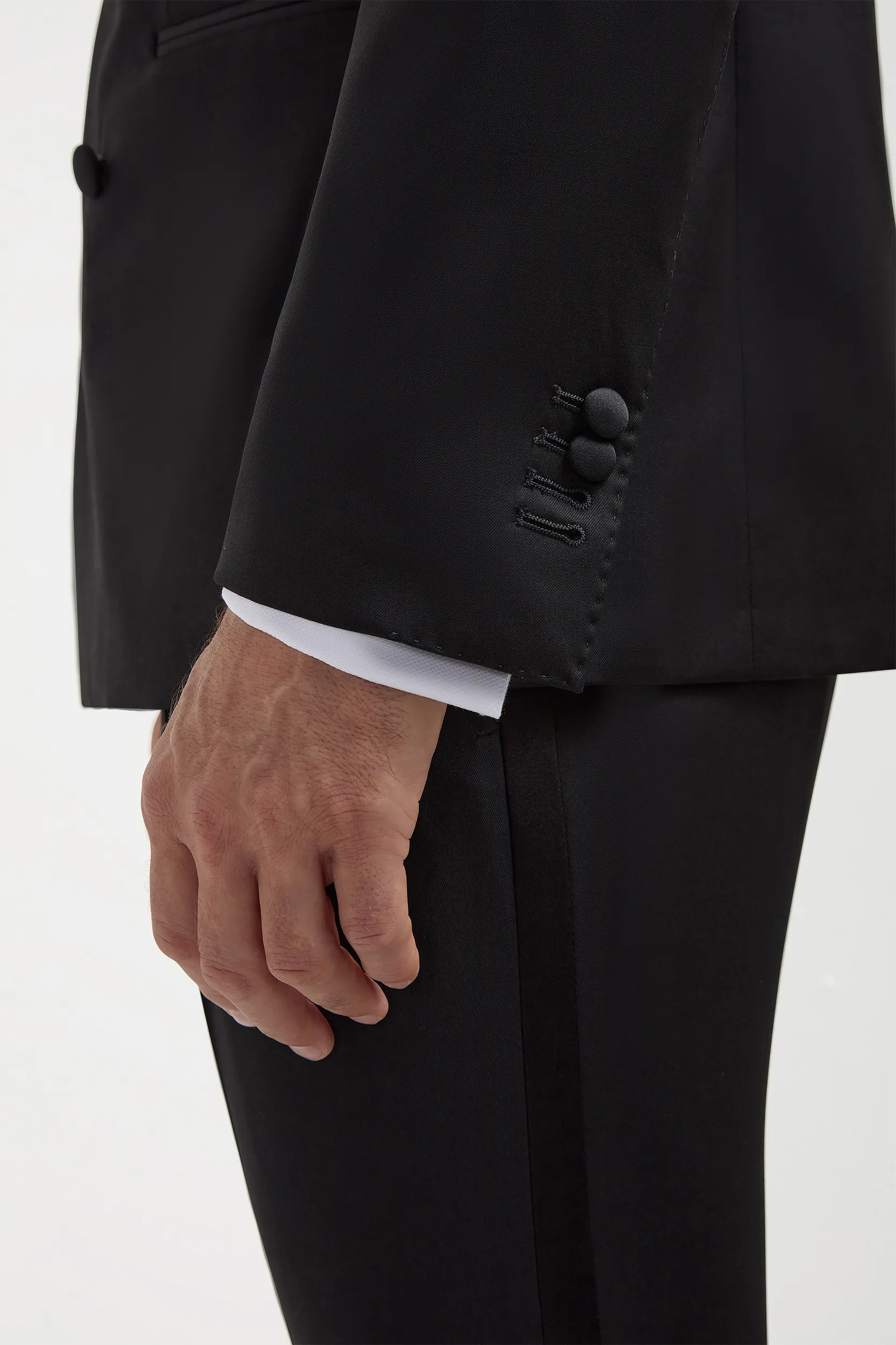 Black double breasted tuxedo jacket - Made in Italy - Image 4