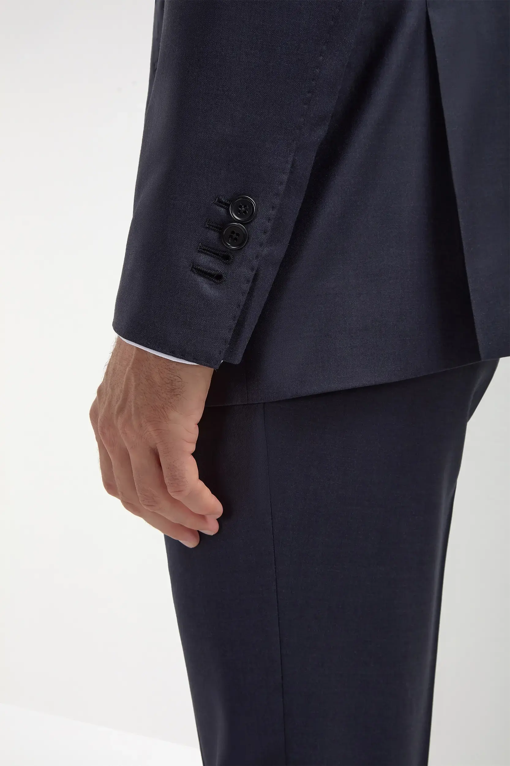 Blue Avio Full Canvas Suit - Made in Italy - Image 5