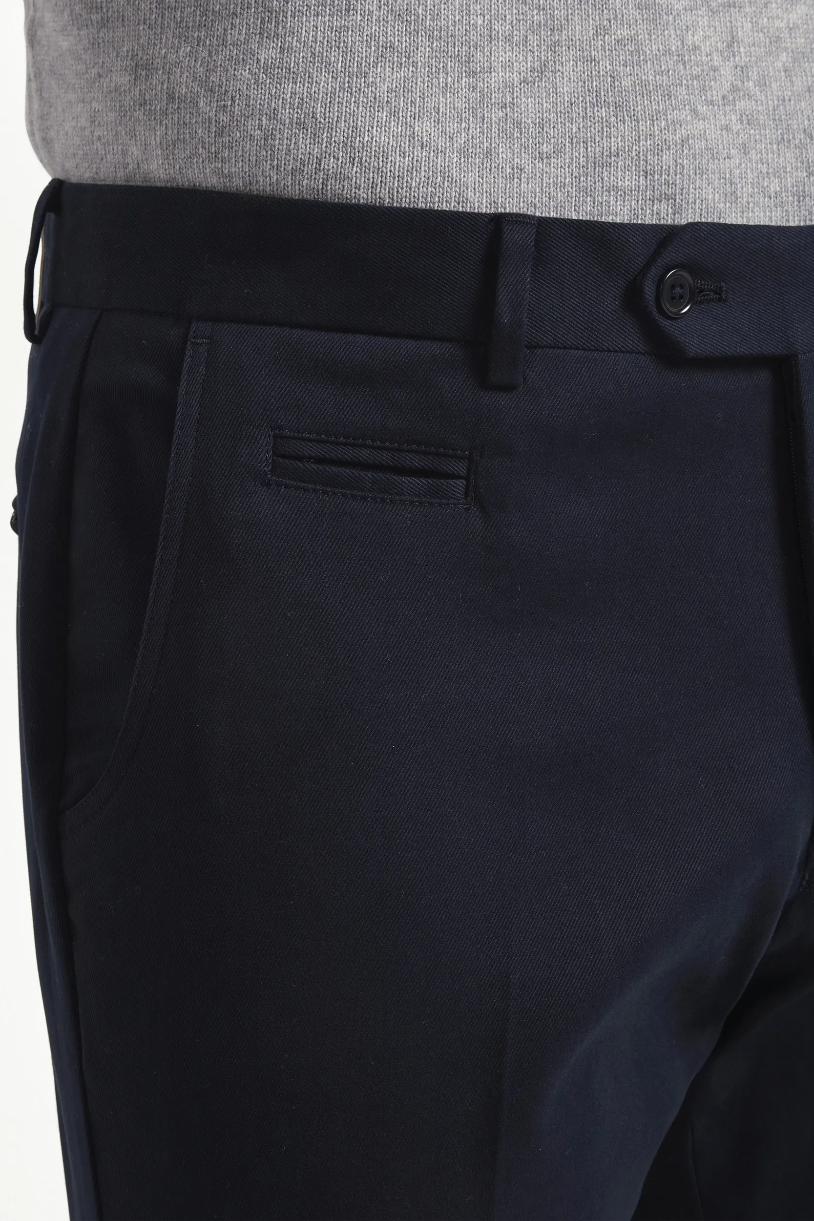 Blue cotton and cashmere Garda trousers - Made in Italy - Image 4