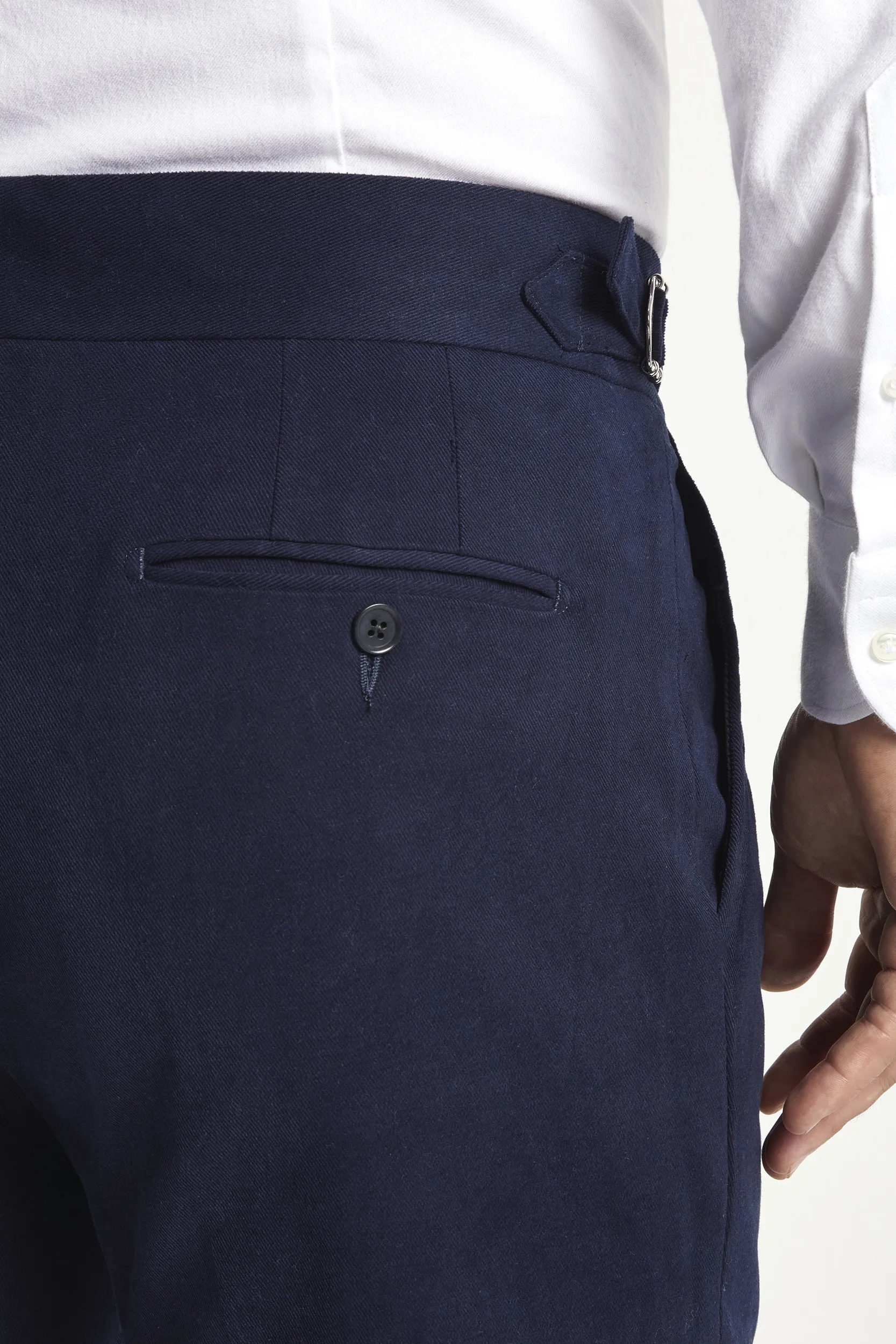 Blue cotton Soragna trousers - Made in Italy - Image 4