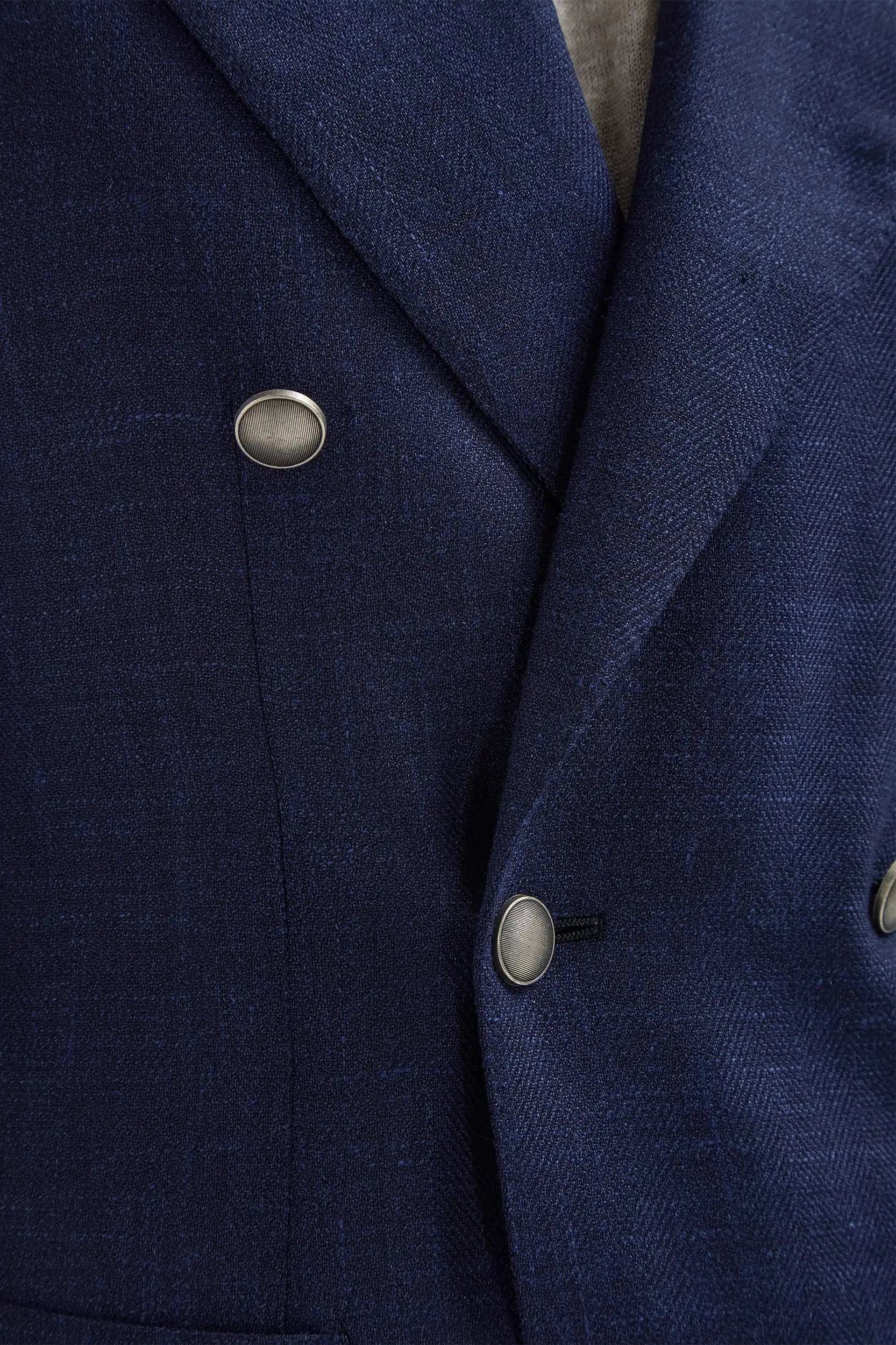 Blue herringbone double breasted jacket - Made in Italy - Image 3
