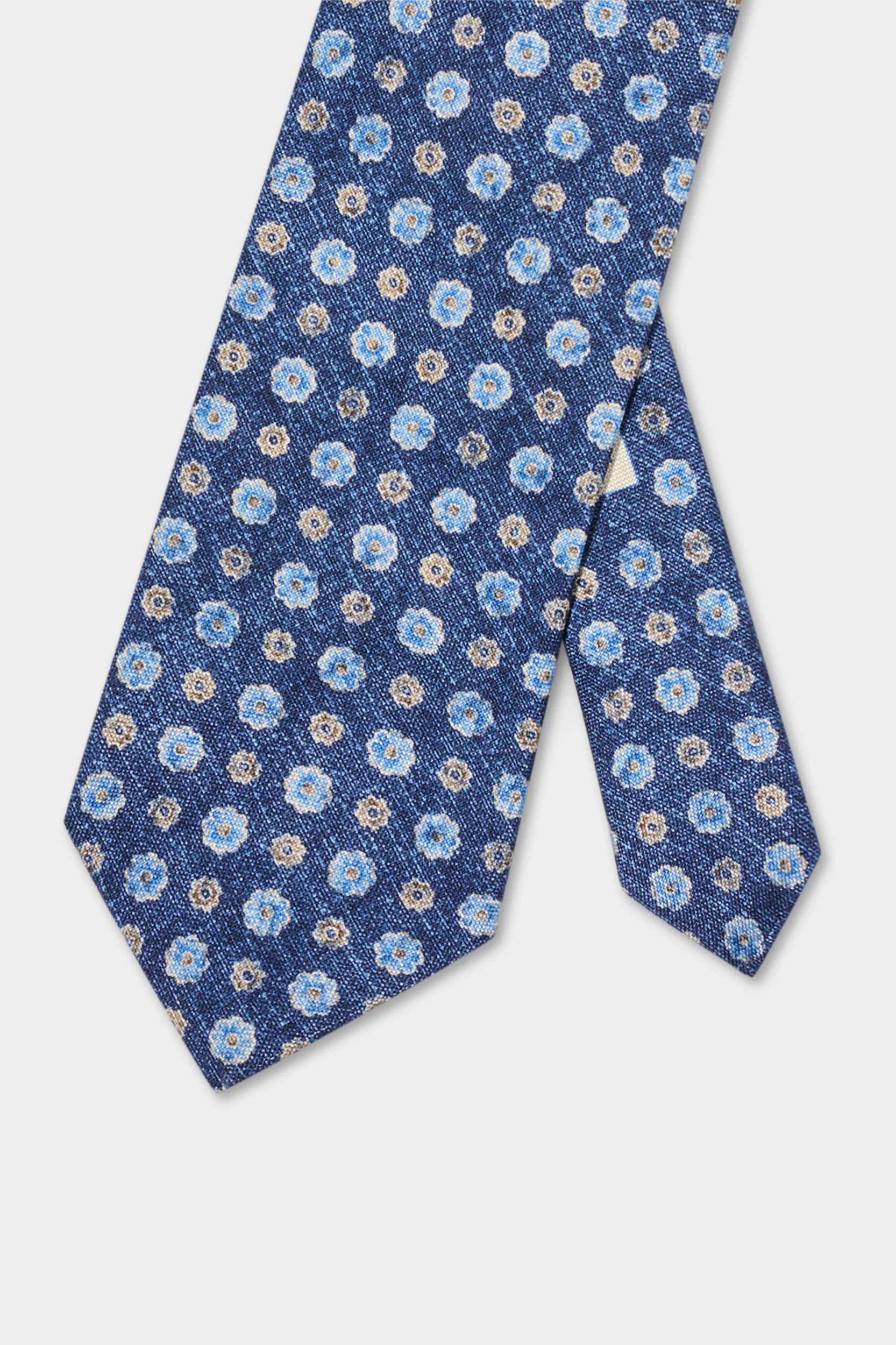 Blue fancy silk tie - Made in Italy - Image 3