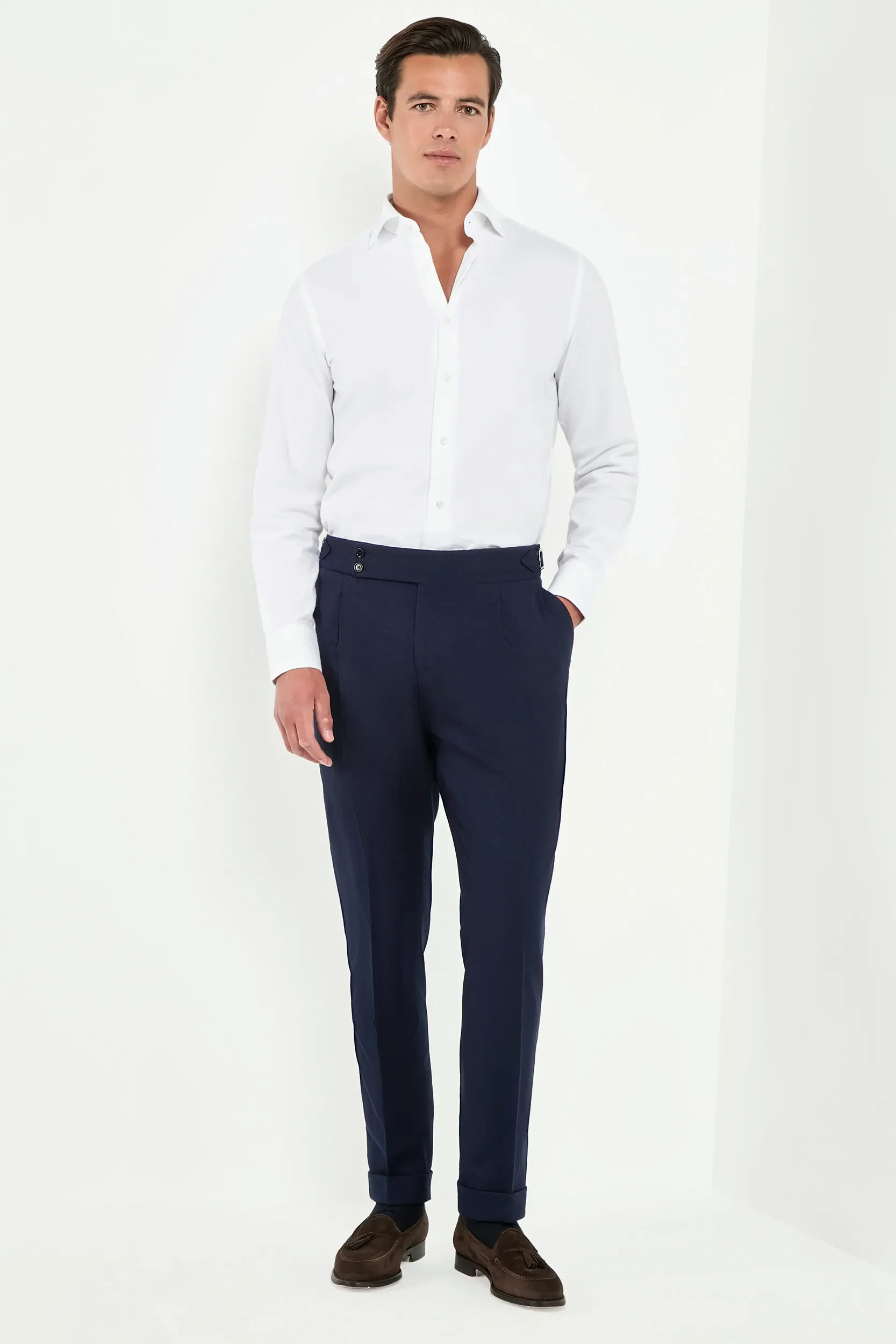 Blue flannel Soragna trousers - Made in Italy - Image 3