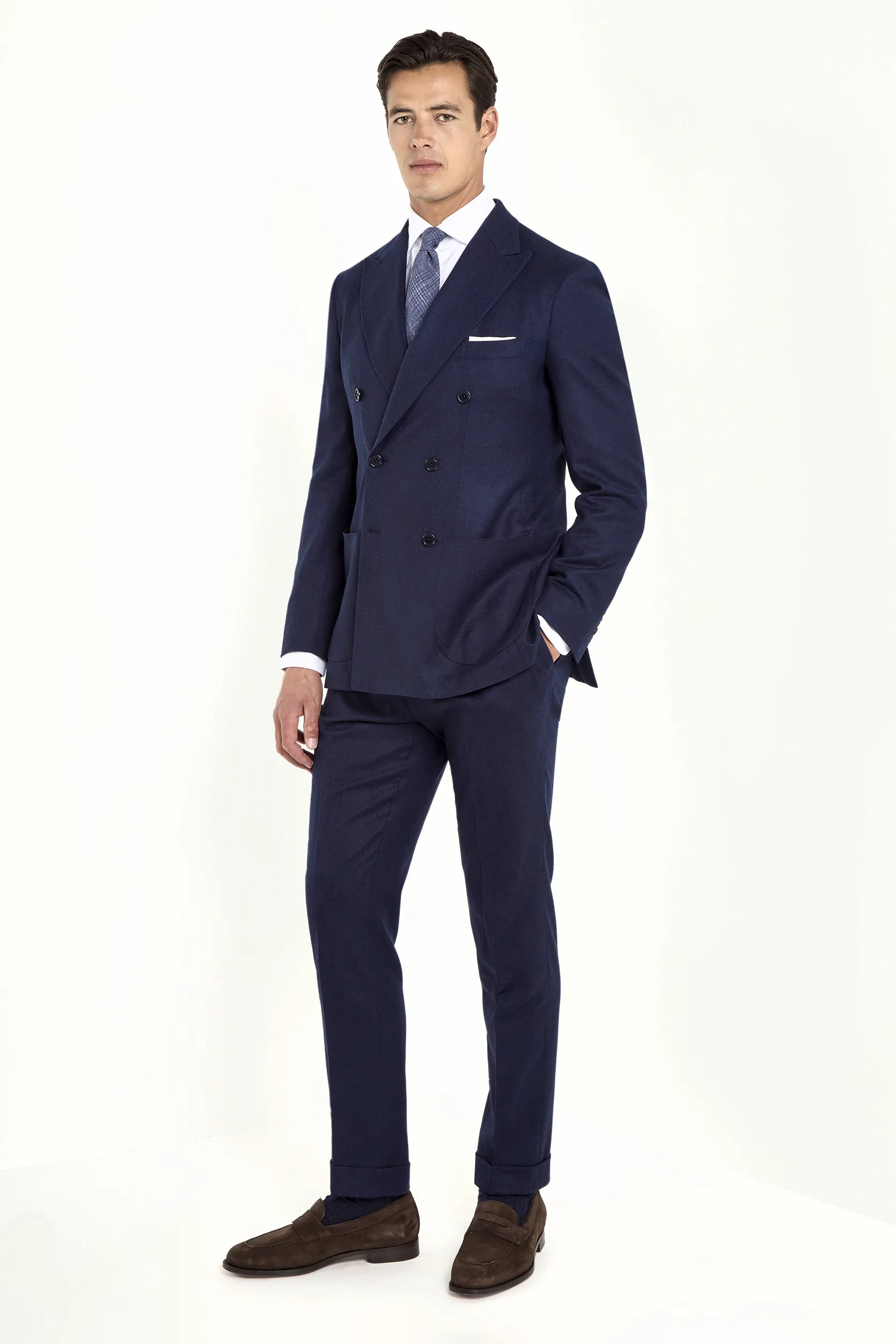Blue flannel double breasted jacket - Made in Italy - Image 3