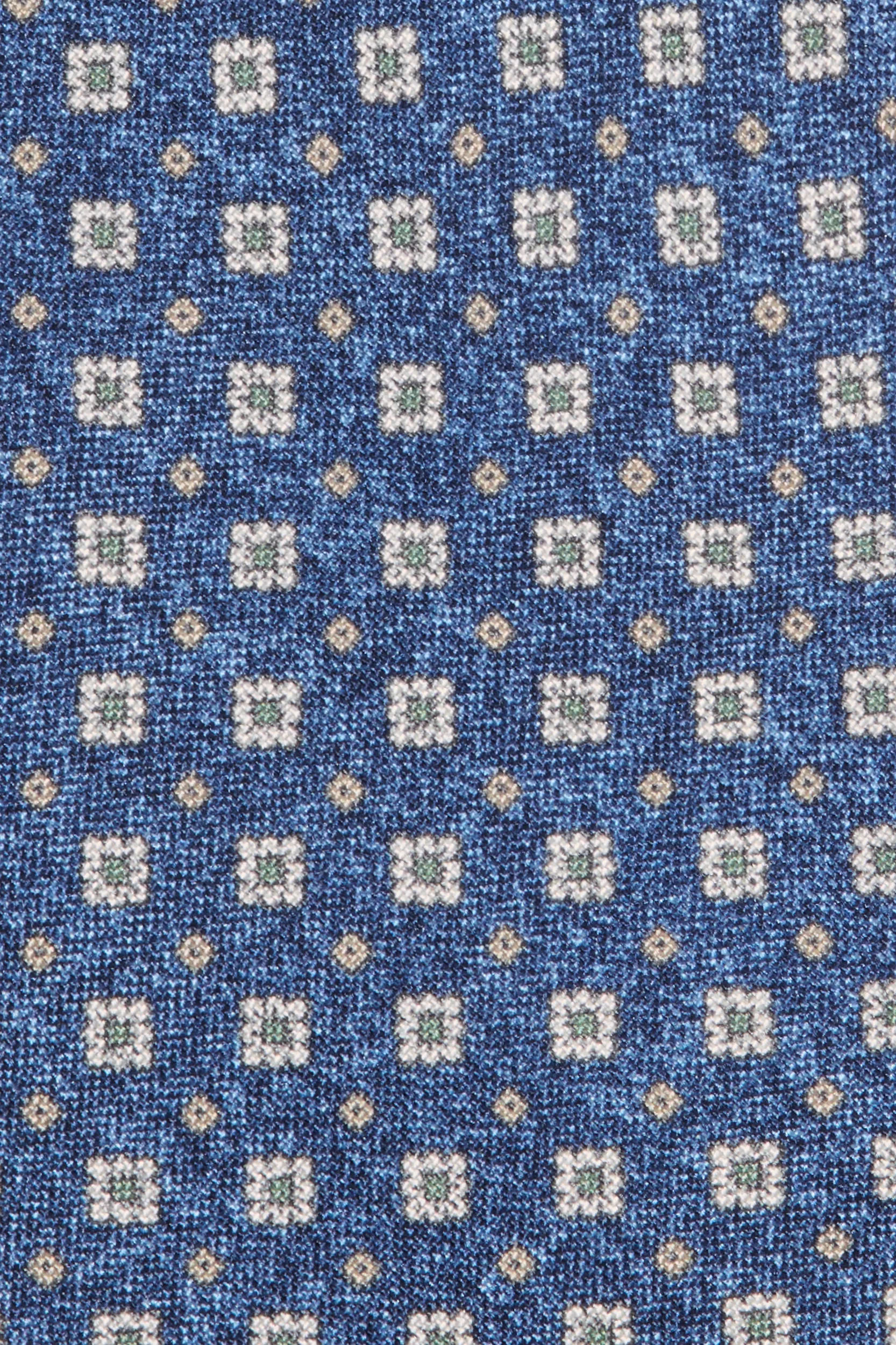 Blue flower silk tie - Made in Italy - Image 2