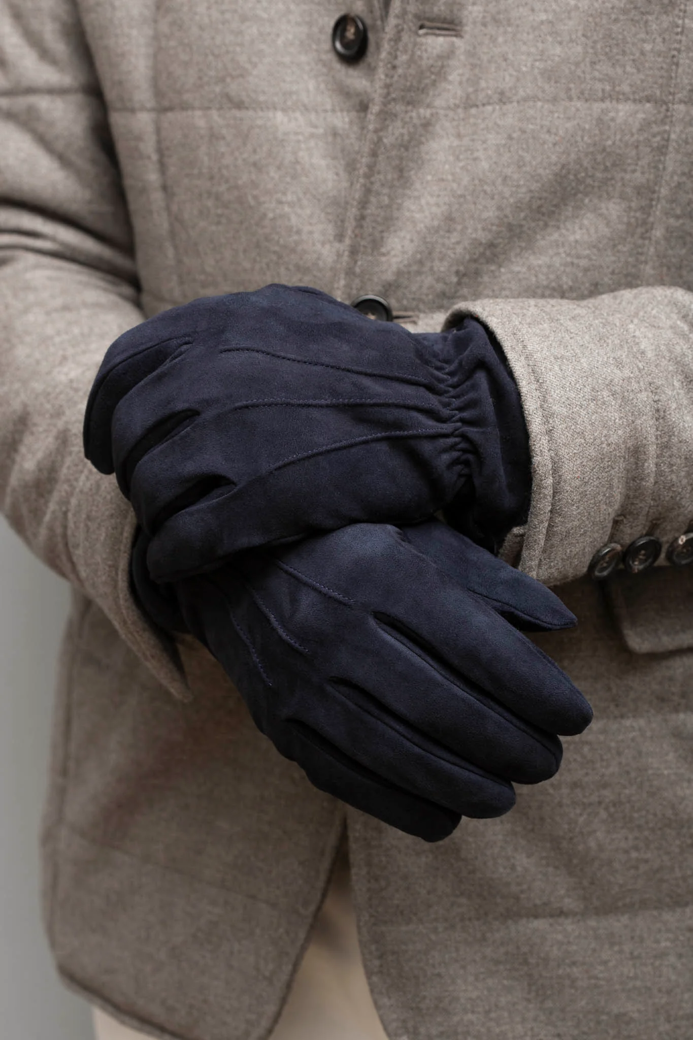 Blue suede gloves - Made in Italy - Image 3