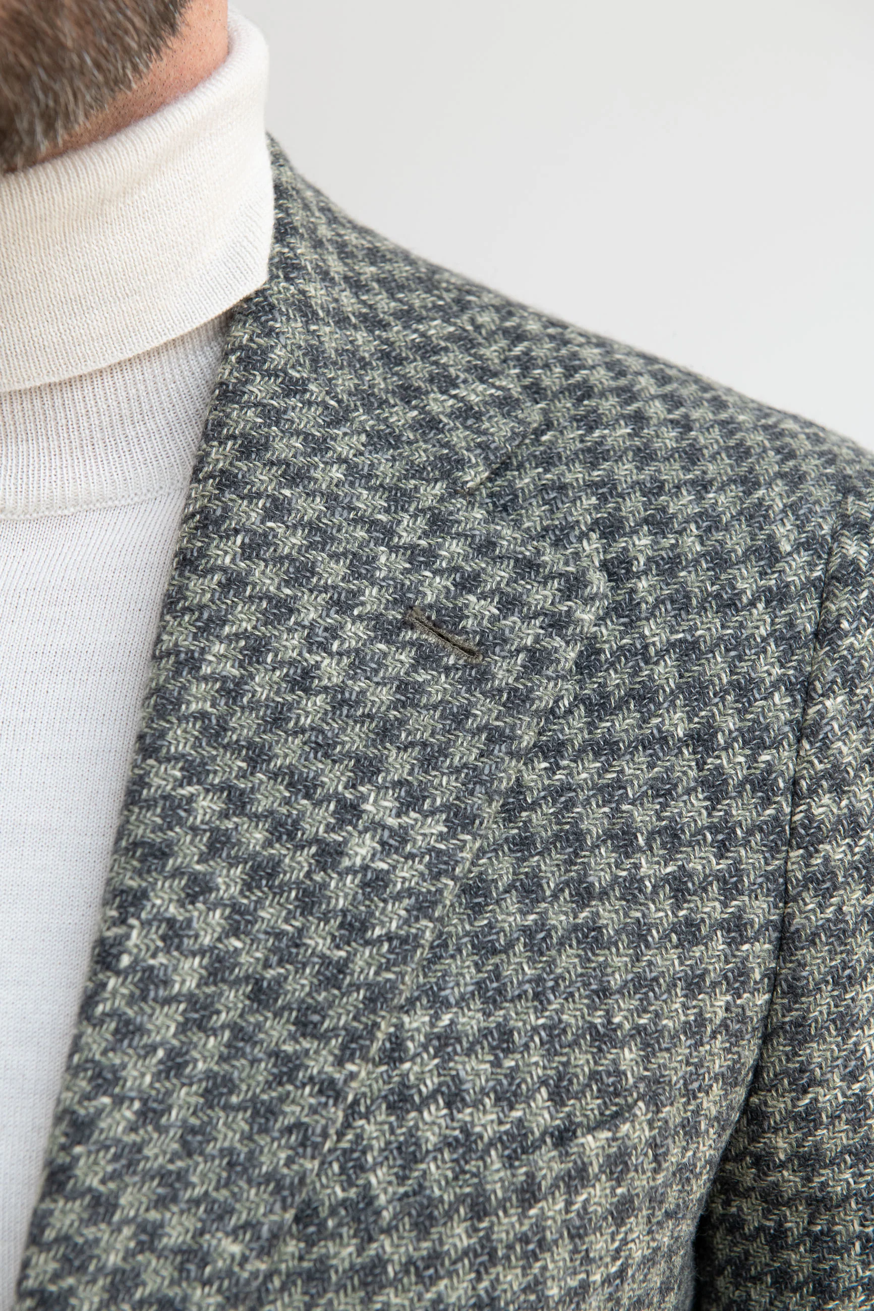 Sage houndstooth jacket - Made in Italy - Image 3