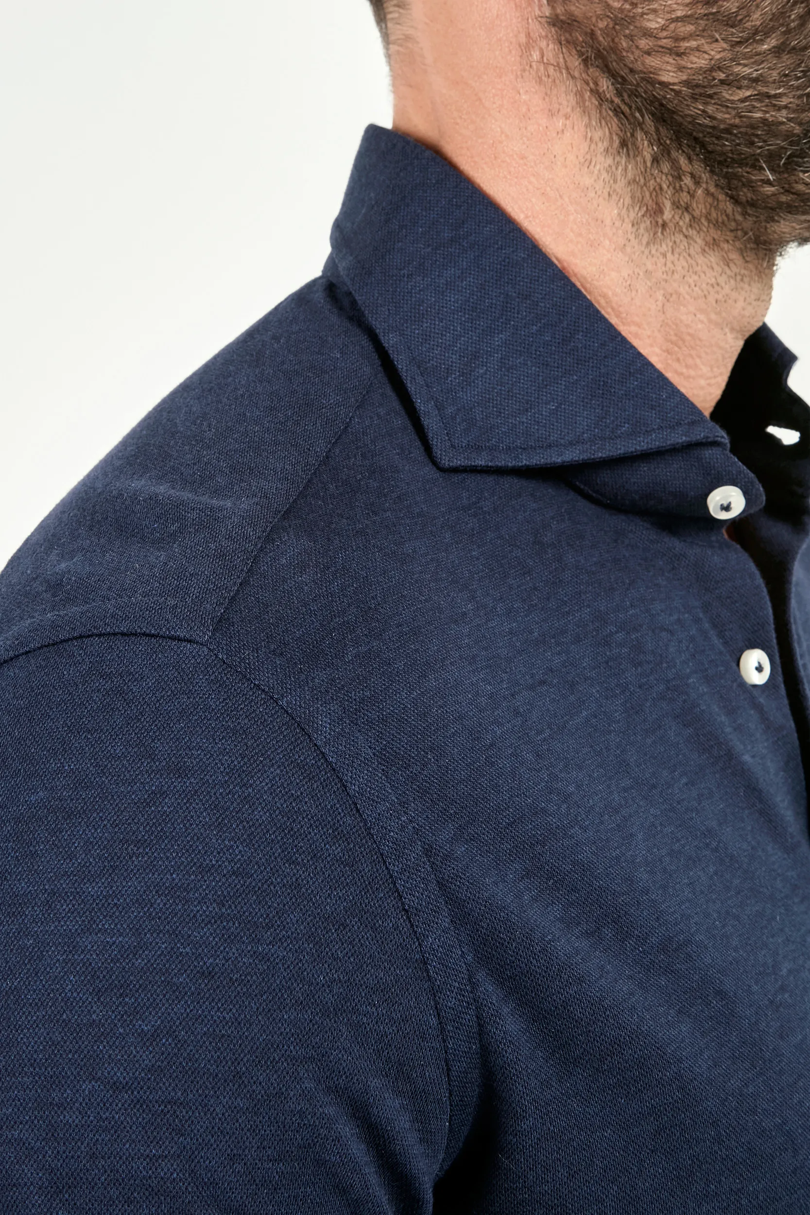 Blue jersey shirt - Made in Italy - Image 4