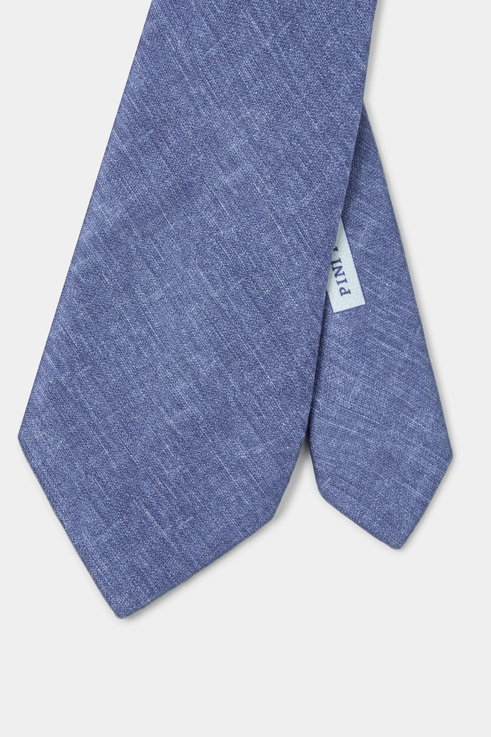 Blue linen and silk tie - Made in Italy - Image 4