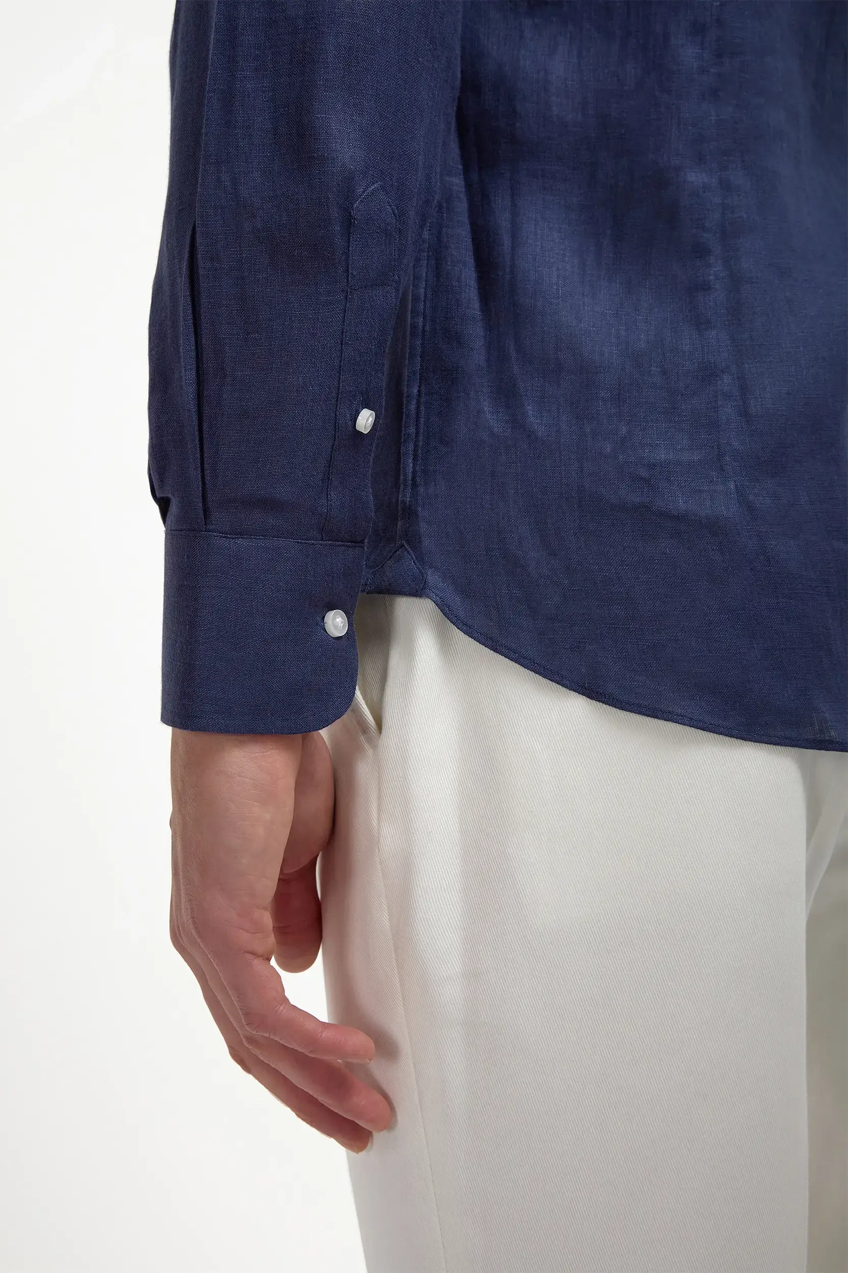 Blue linen shirt - Made in Italy - Image 2
