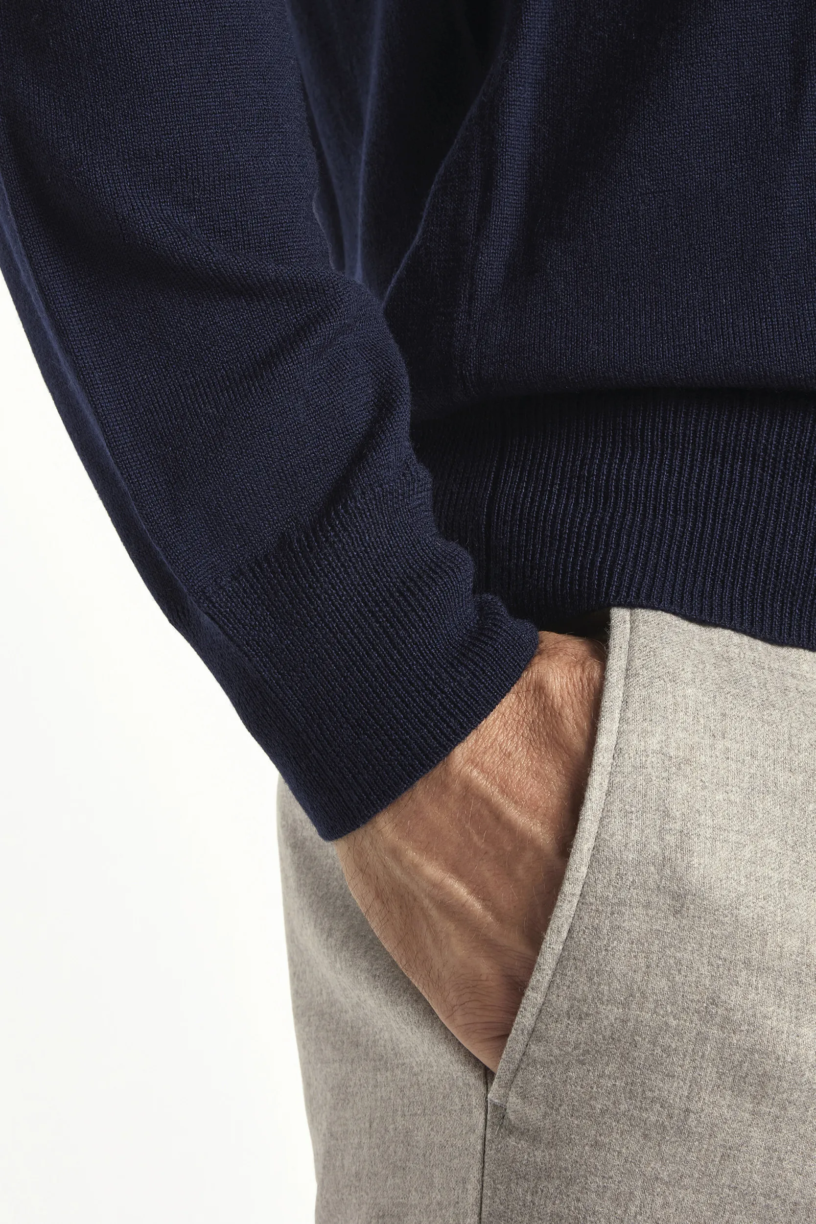Blue merino polo - Made in Italy - Image 2