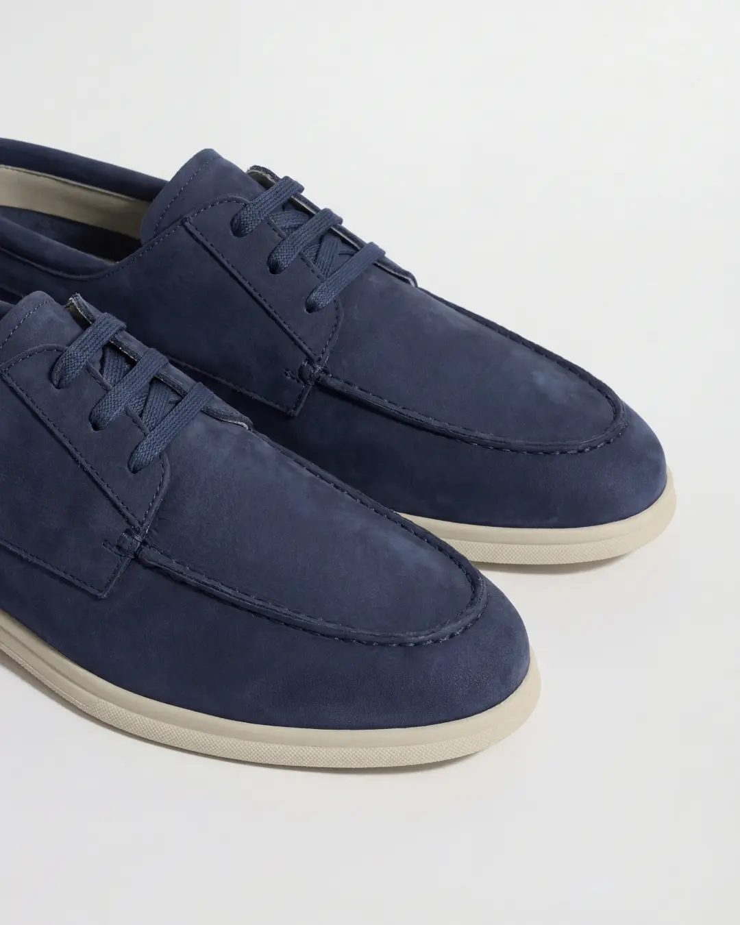 Blue nabuk boat loafers - Made in Italy - Image 3