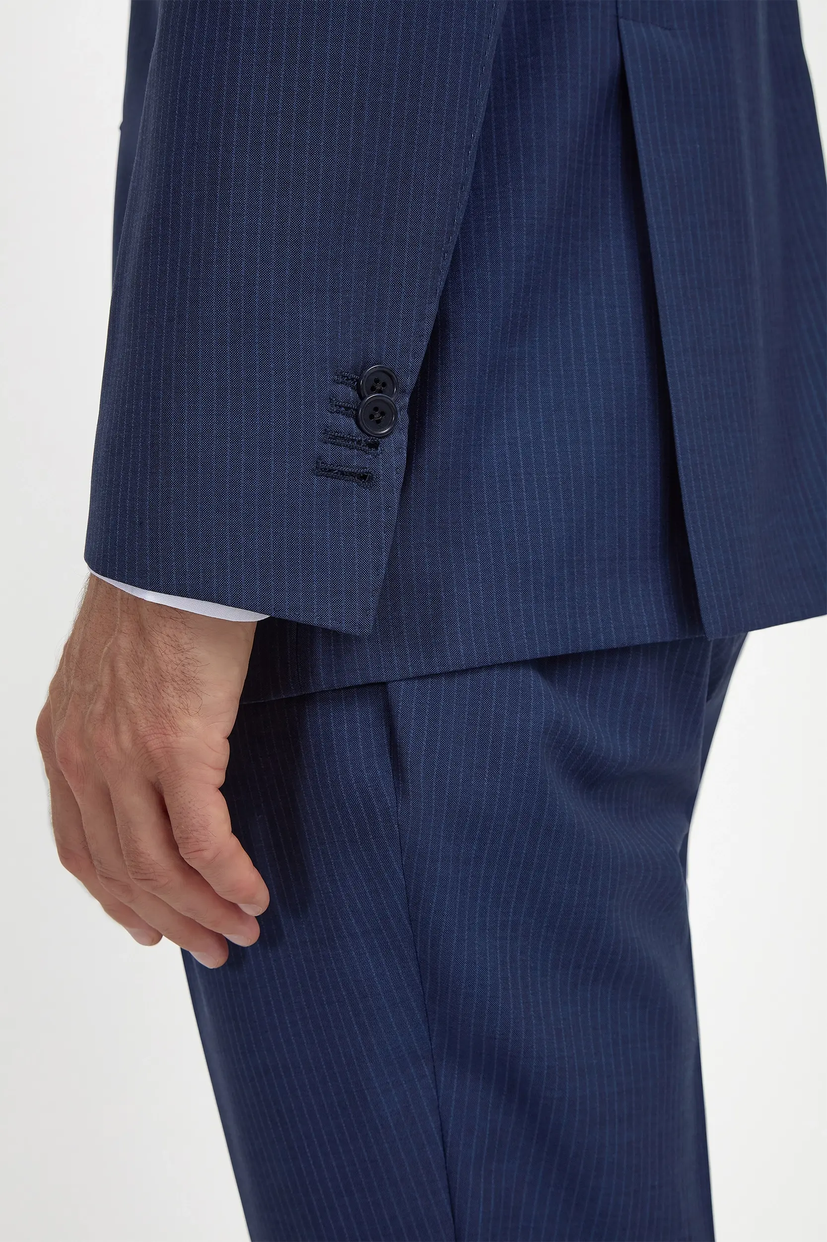 Blue pinstripe wool suit - Made in Italy - Image 5