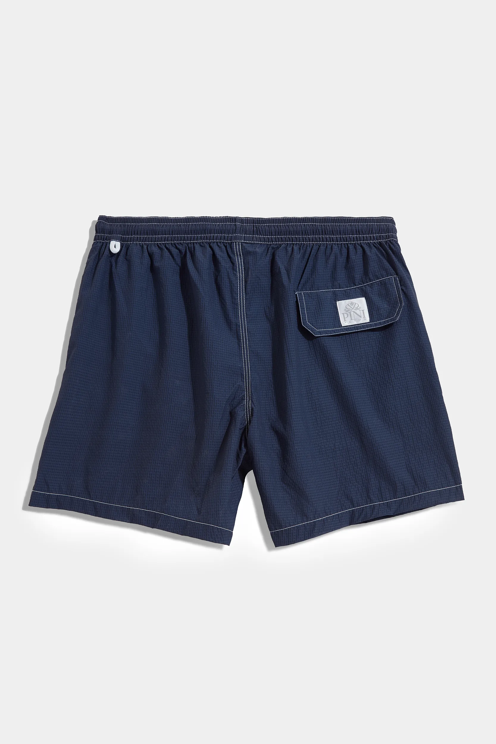 Blue seersucker swimshorts - Made in Italy - Image 2