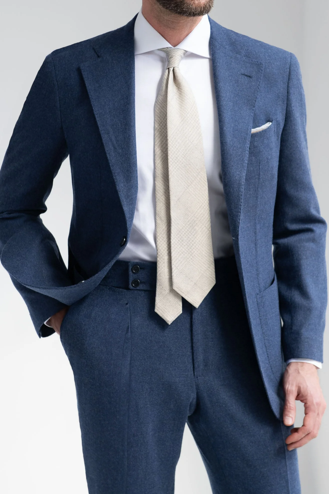 Bluette wool and cashmere suit - Made in Italy - Image 2