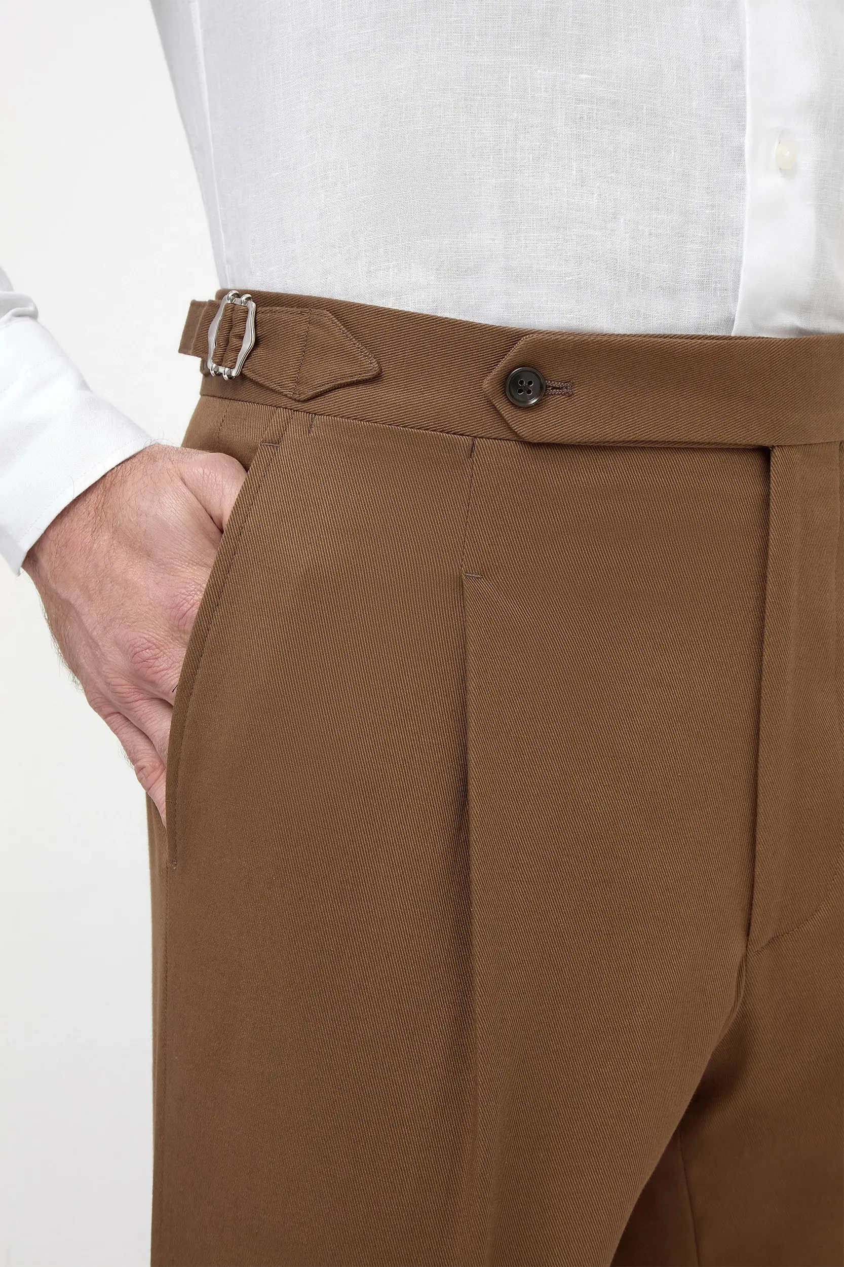 Brown cotton shorts - Made in Italy - Image 3