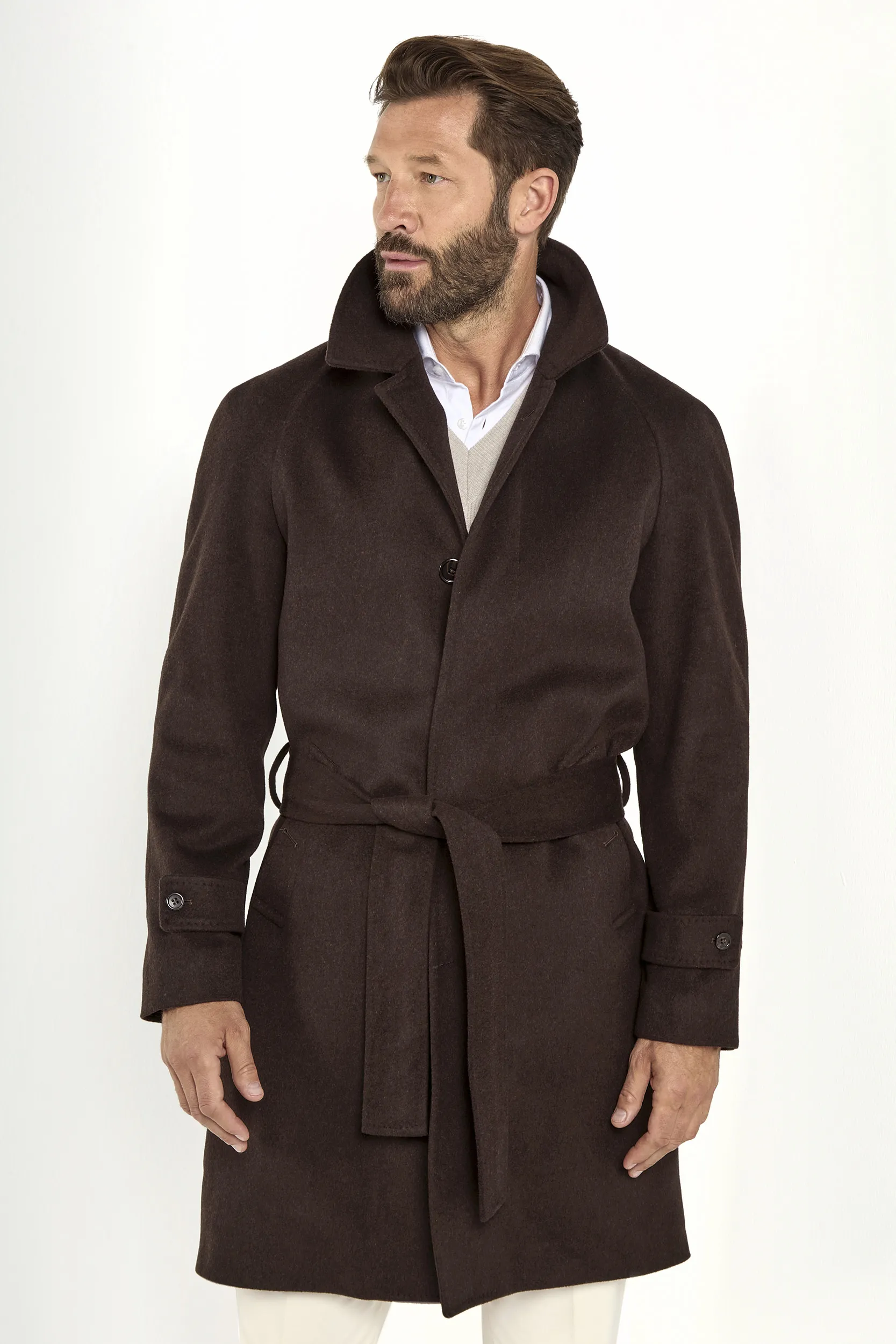 Brown raglan coat - Made in Italy