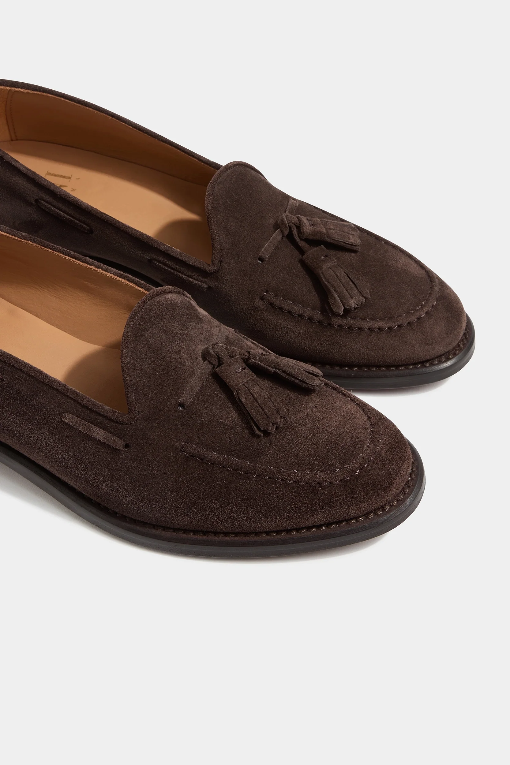 Brown suede tassel loafers - Made In Italy - Image 5