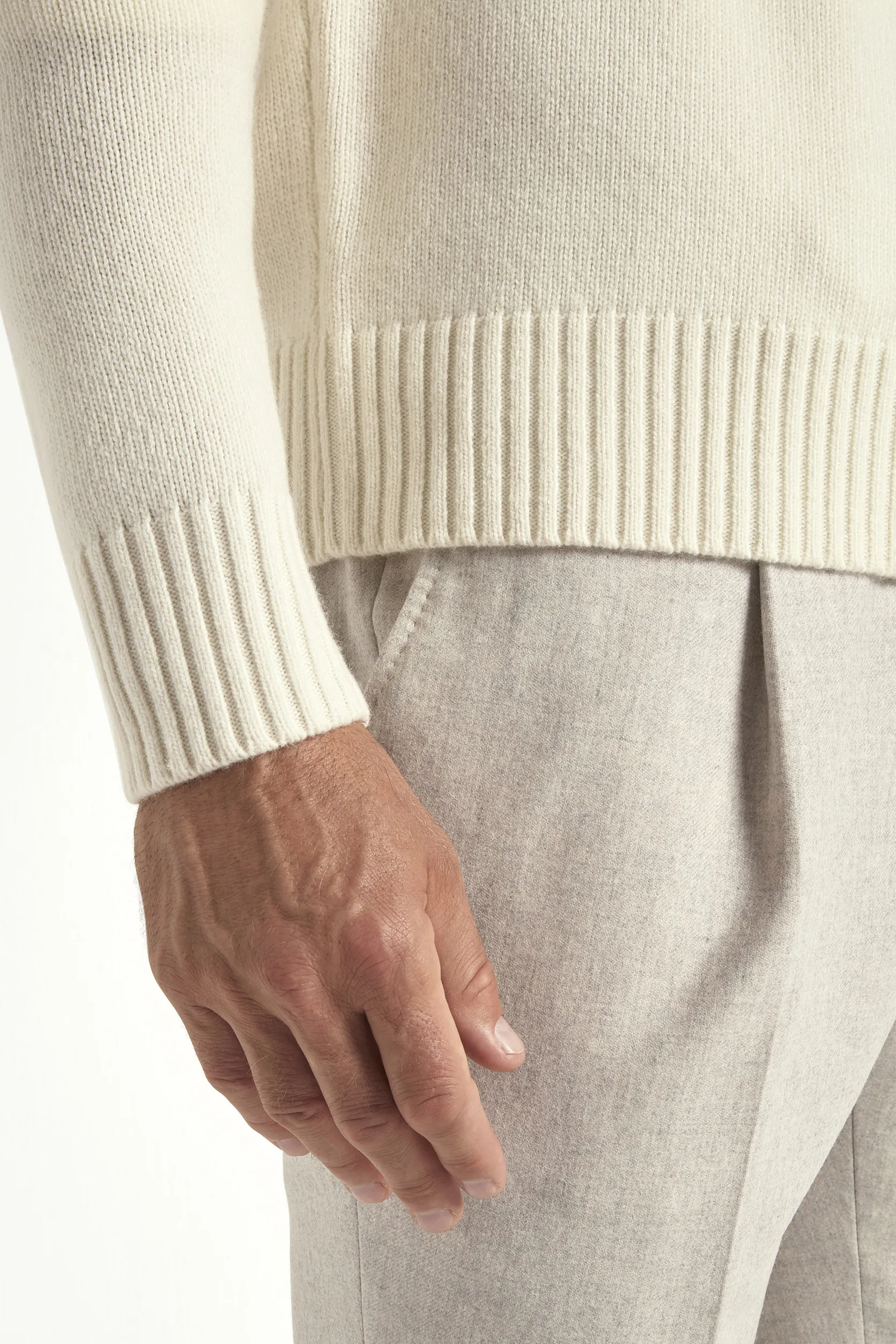 Cream merino crewneck - Made in Italy - Image 3