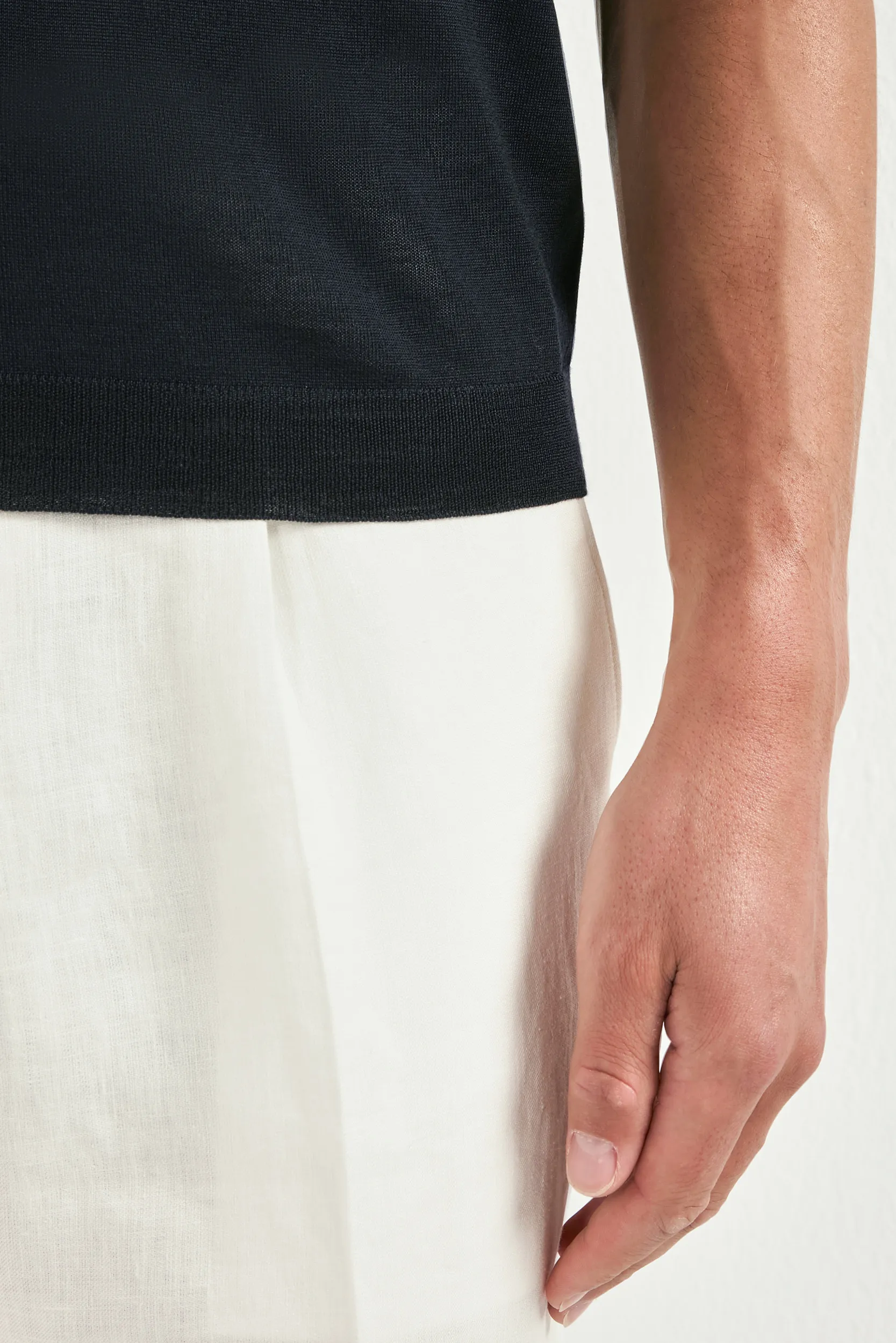 Dark navy wool t-shirt - Made in Italy - Image 5