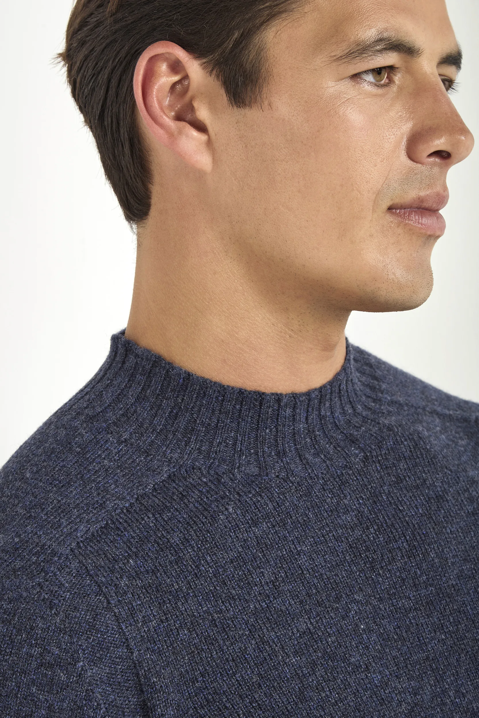 Denim blue mock neck - Made in Italy - Image 3