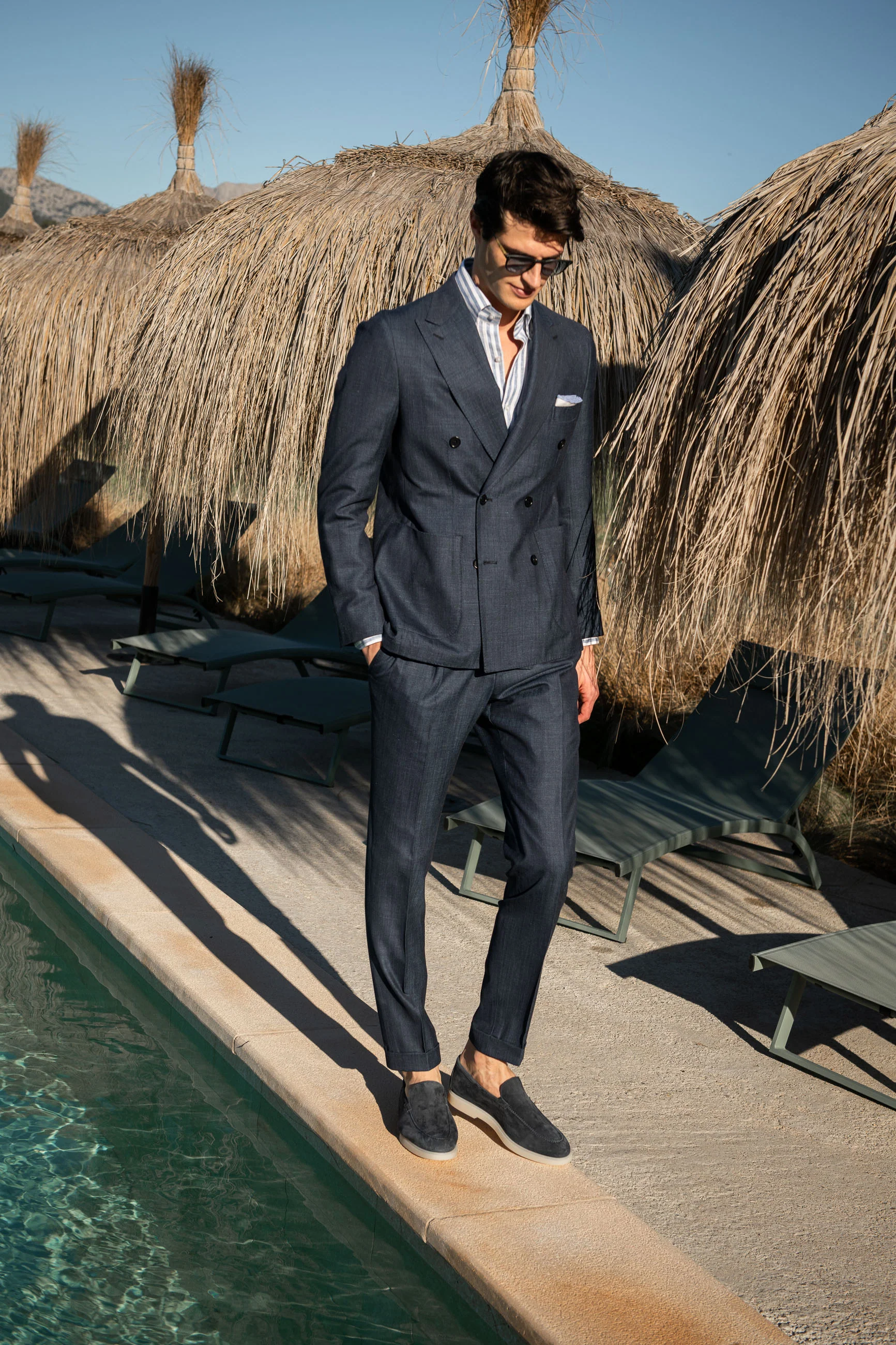 Denim double breasted suit - Made in Italy - Image 4