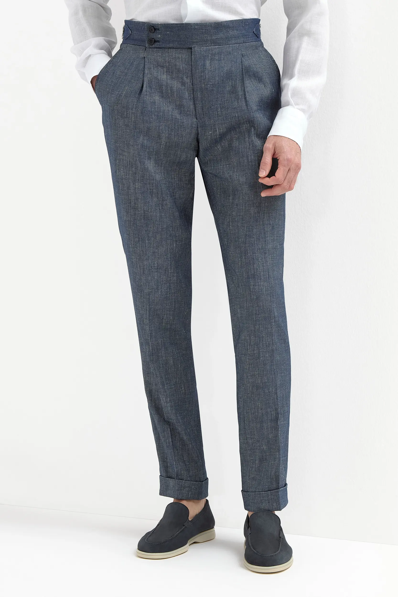Denim stretch Soragna trousers - Made in Italy