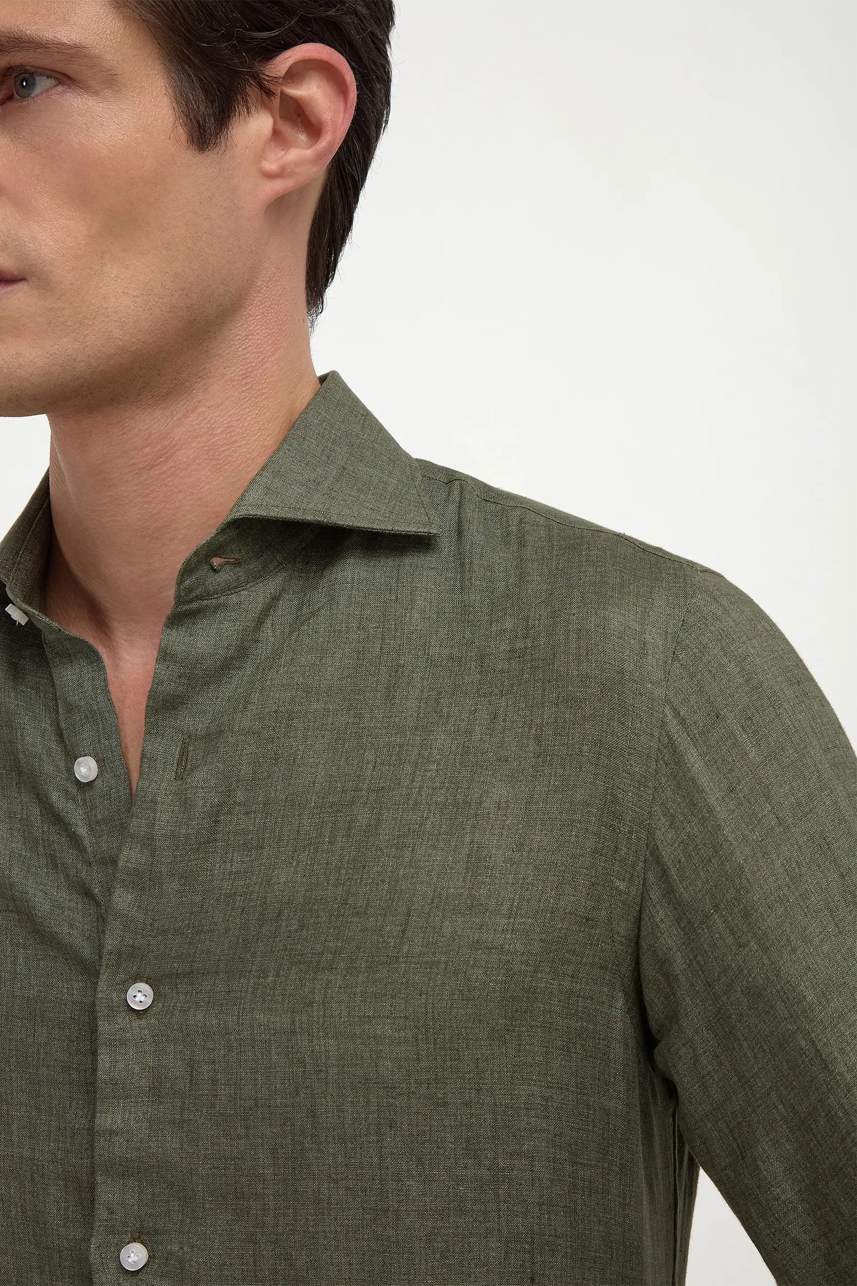 Green linen shirt - Made in Italy - Image 4