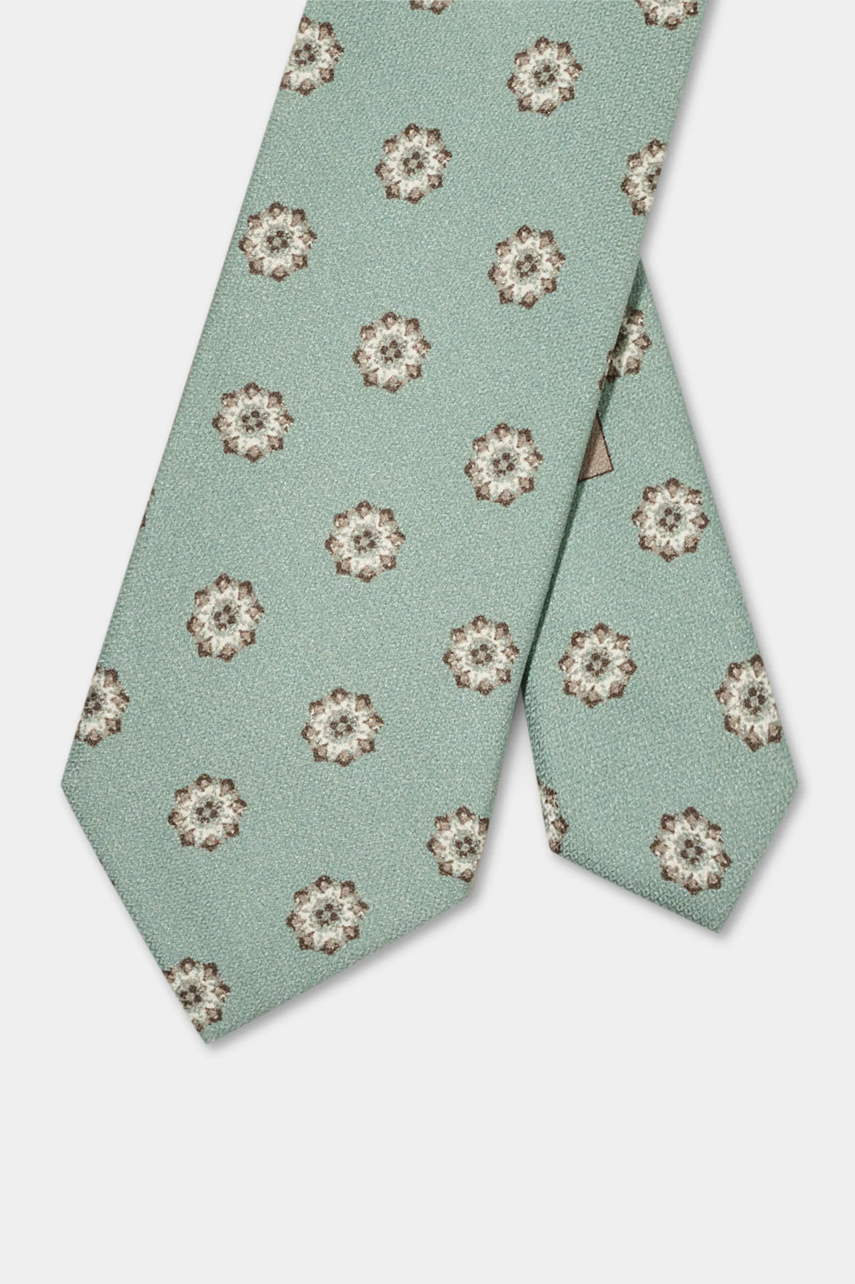 Green macro fancy silk tie - Made in Italy - Image 3