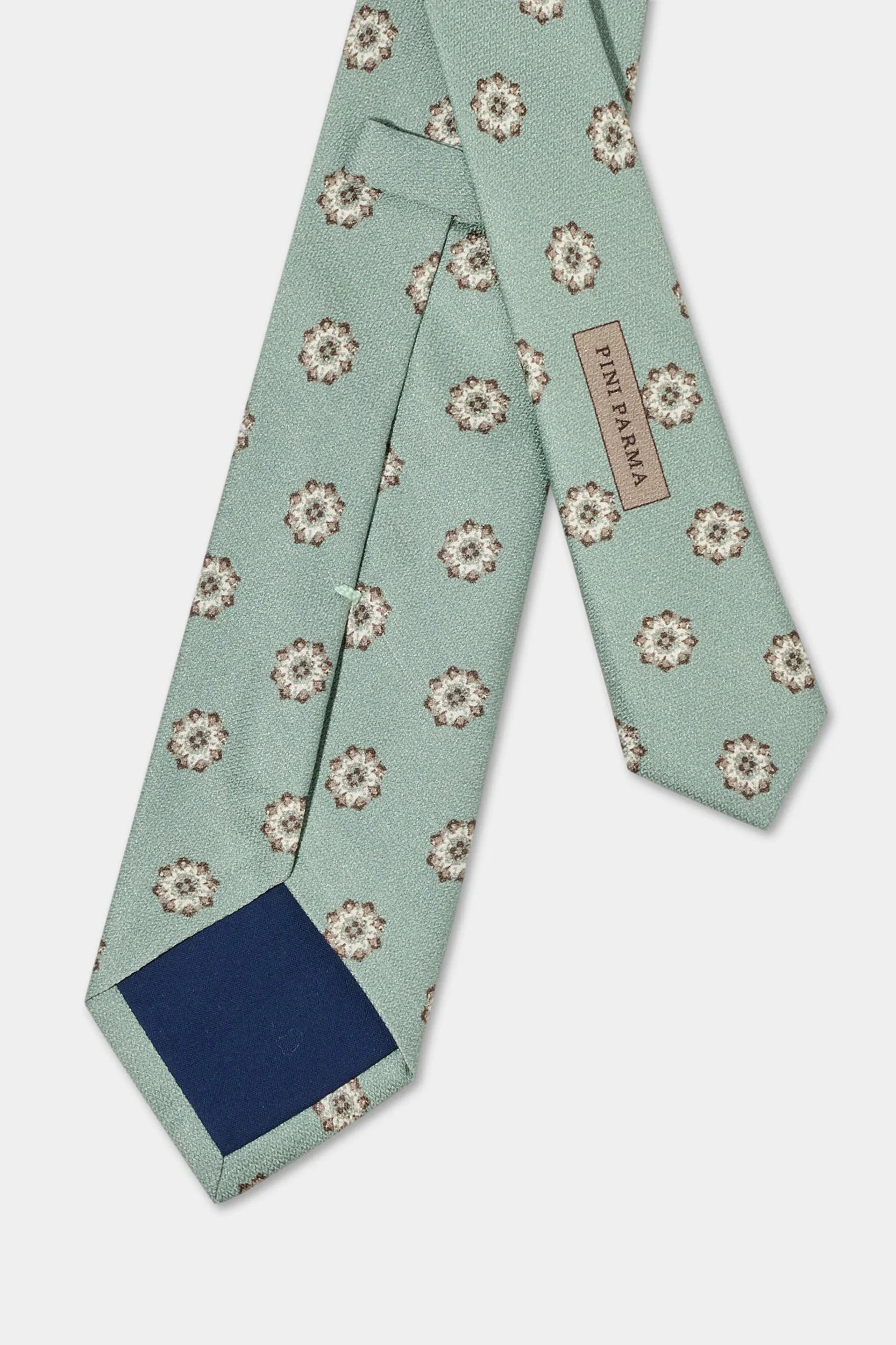 Green macro fancy silk tie - Made in Italy - Image 4