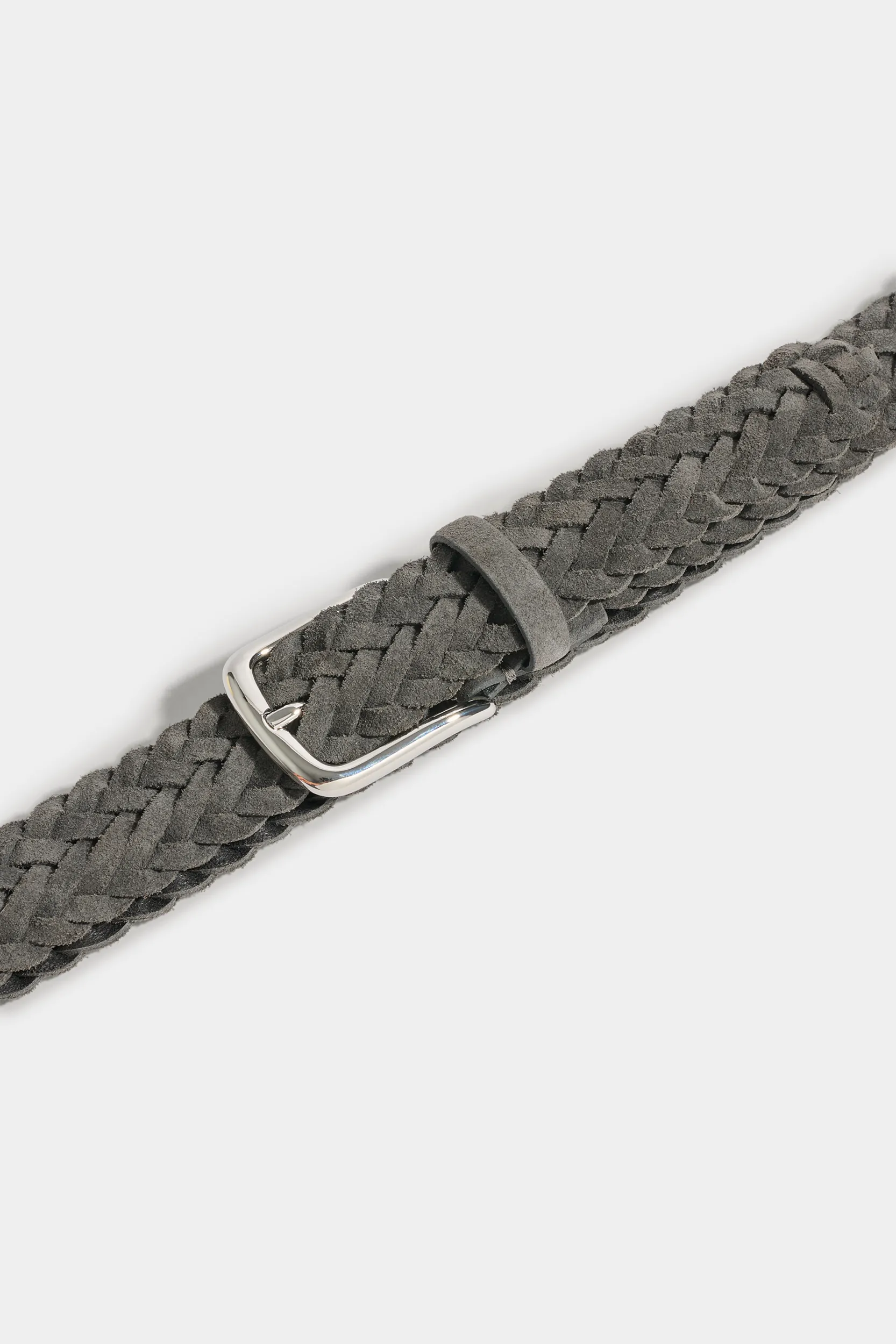 Grey braided suede belt - Made in Italy - Image 3