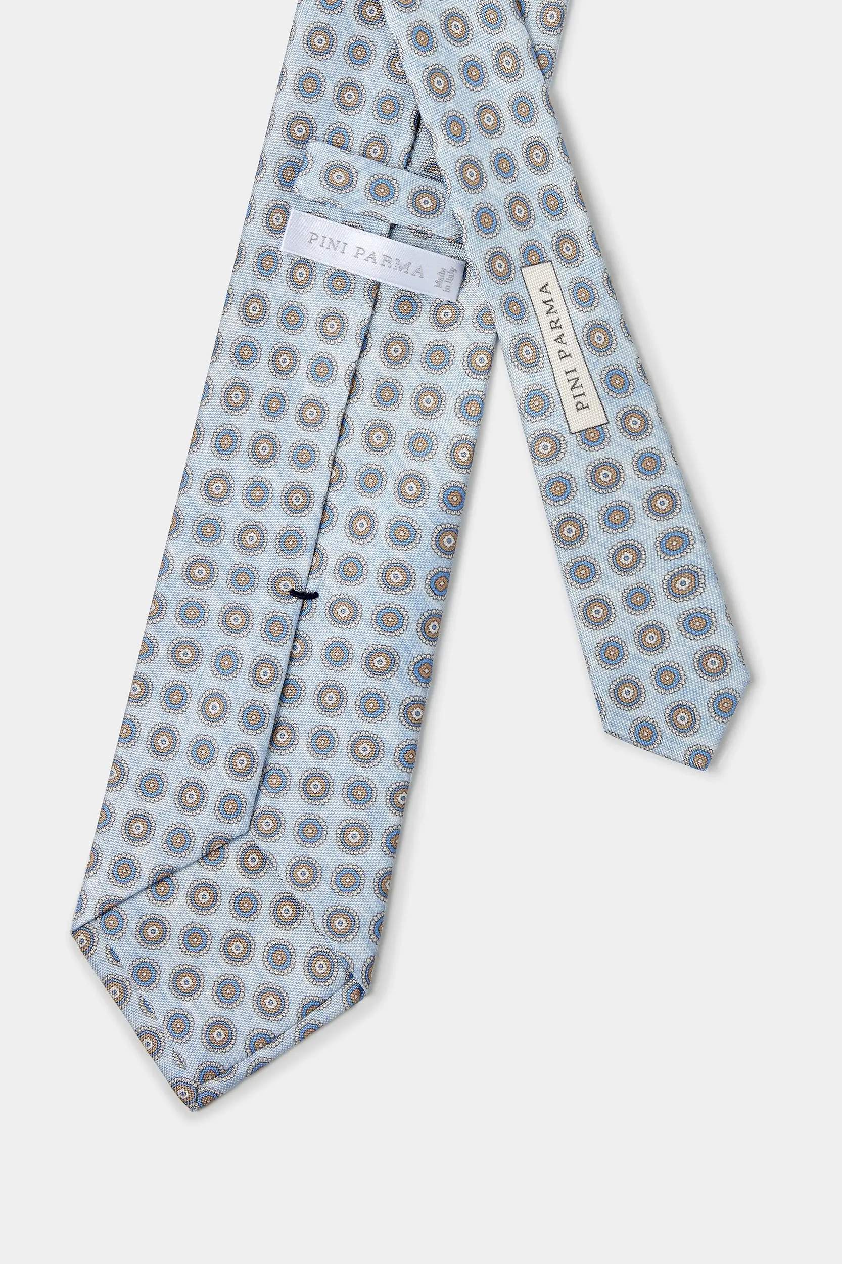 Light blue fancy silk tie - Made in Italy - Image 3