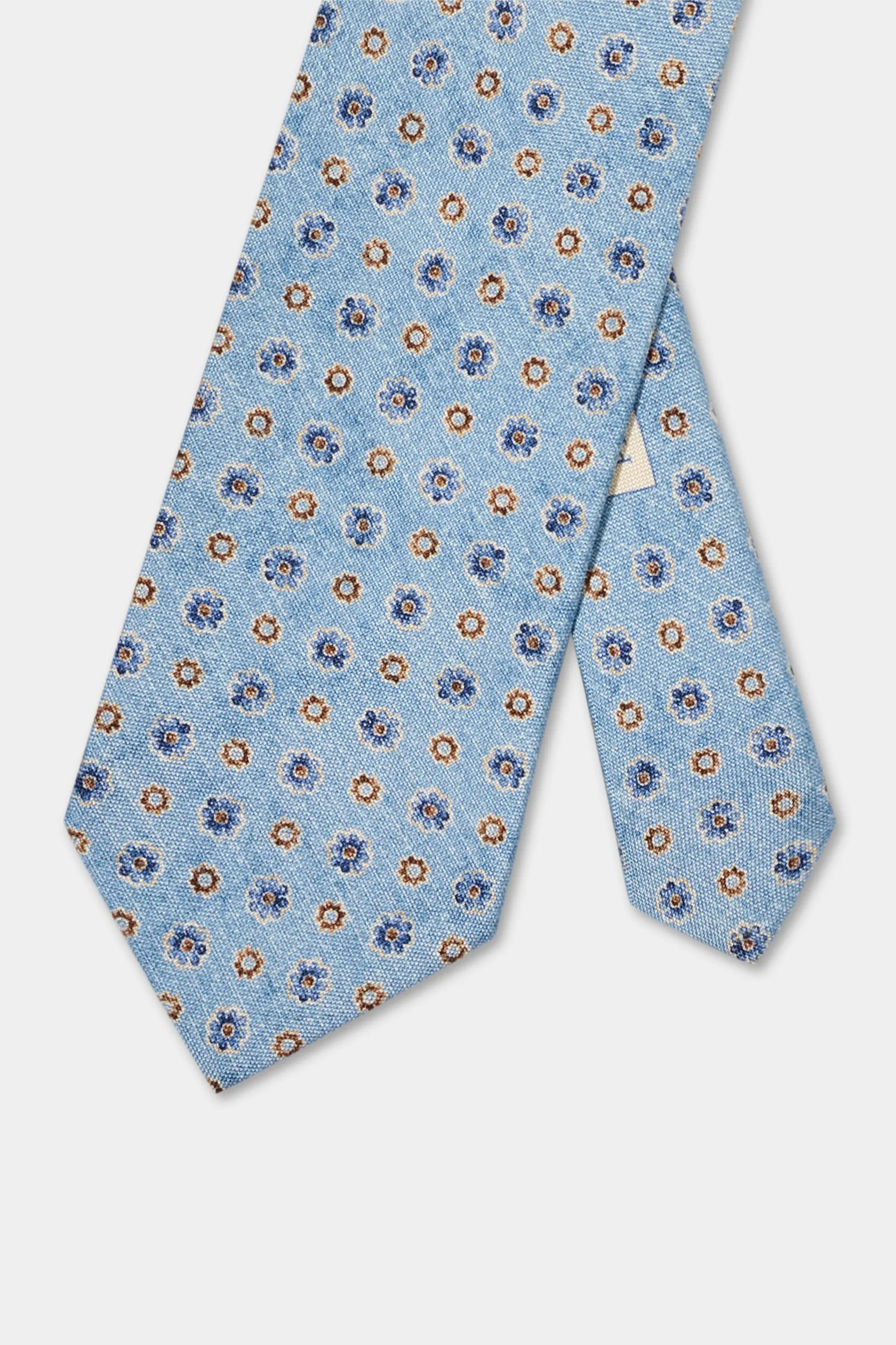 Light blue fancy silk tie - Made in Italy - Image 3
