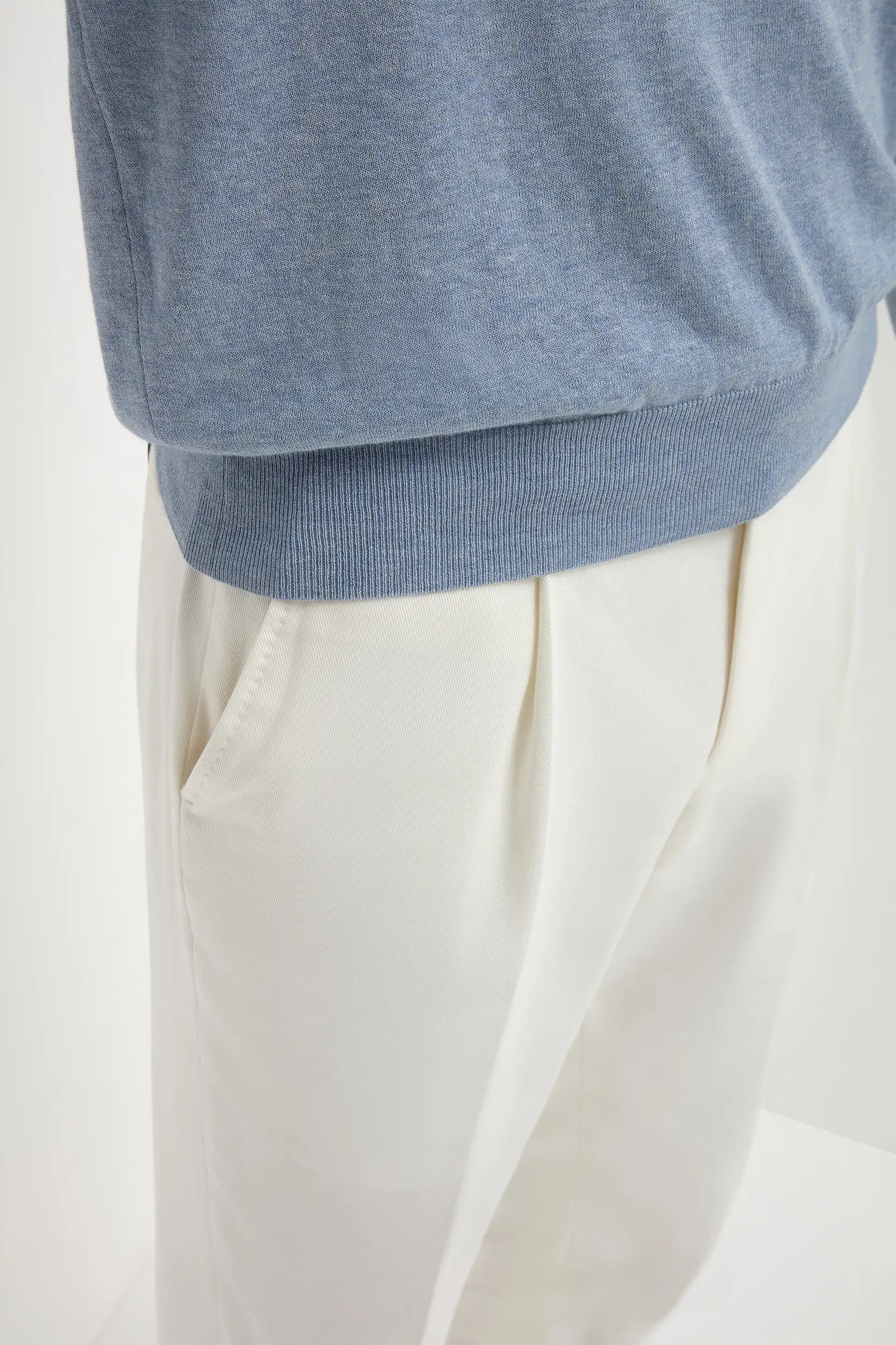 Light blue long sleeve polo - Made in Italy - Image 3