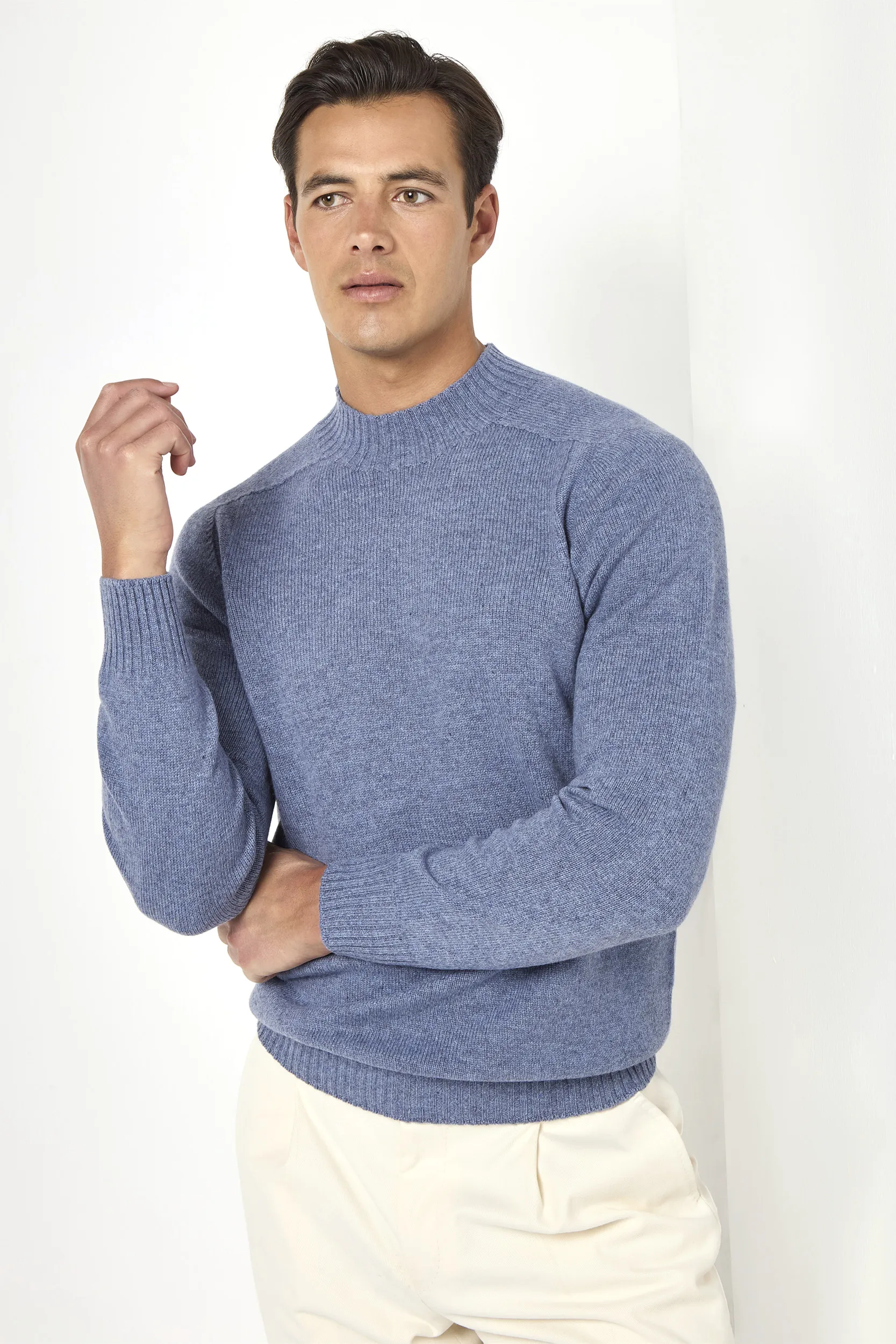 Light blue mock neck - Made in Italy