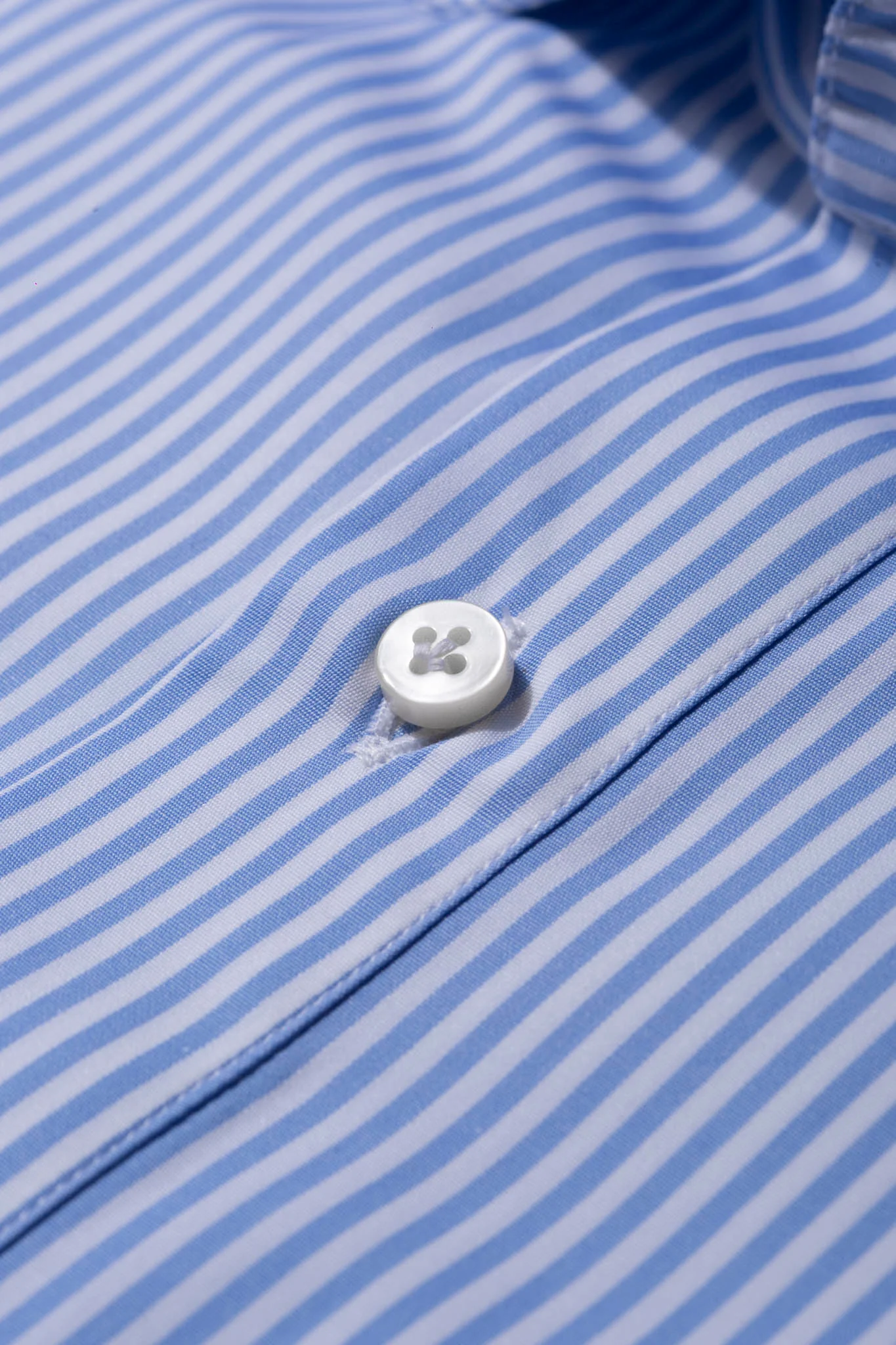 Light blue striped popover shirt - Made in Italy - Image 5