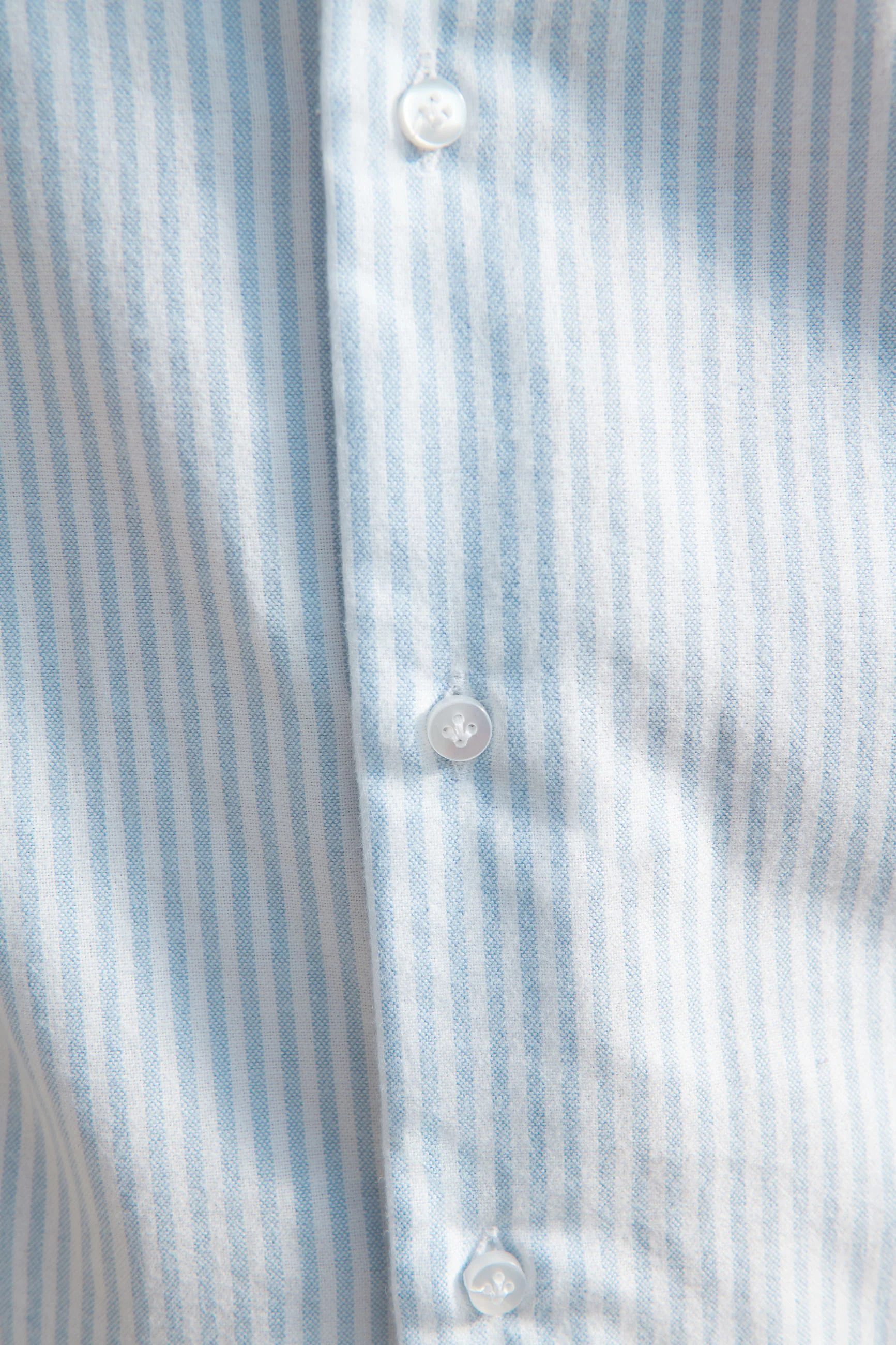 Light blue striped soft oxford button down shirt - Made In Italy - Image 5