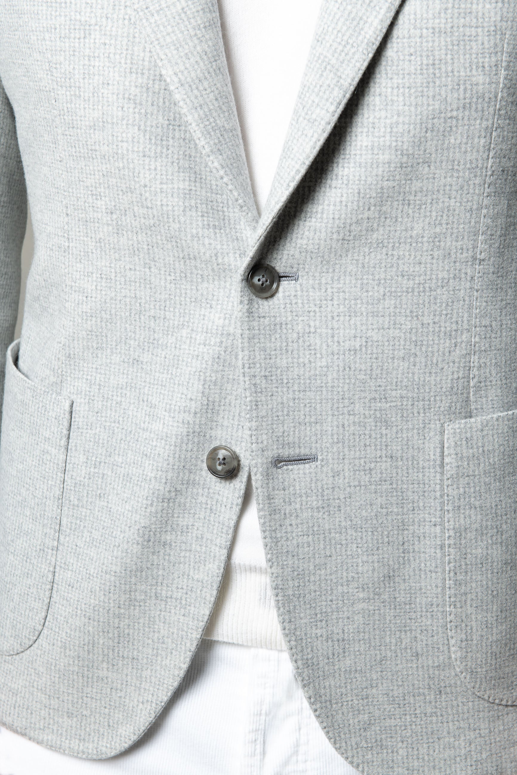 Light grey jersey houndstooth jacket - Made in Italy - Image 2