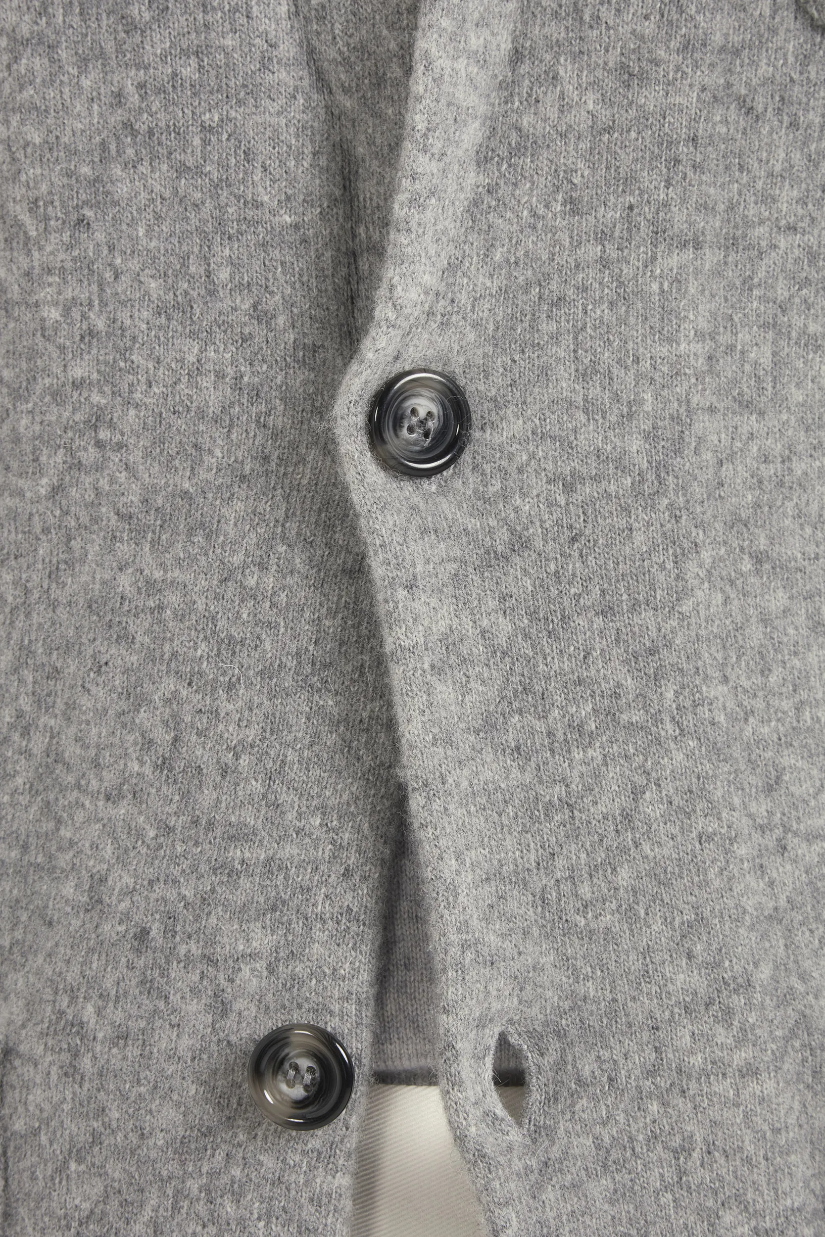 Grey knitted jacket – wool and cashmere – Made in Italy - Image 2