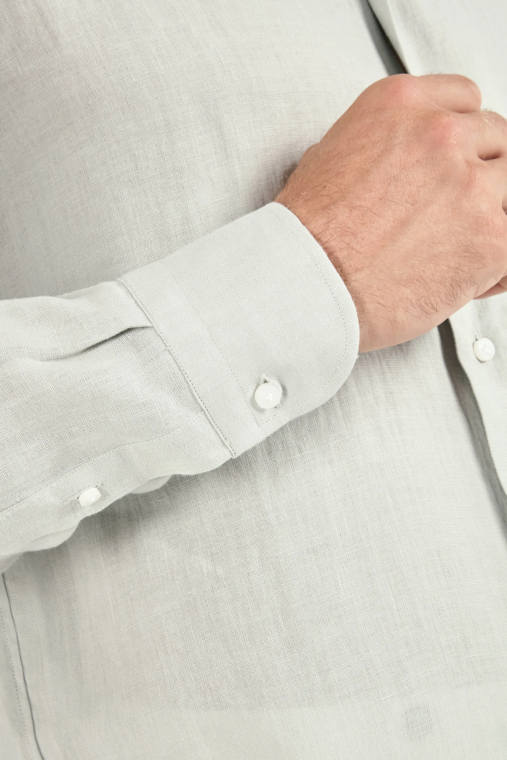 Light grey linen shirt - Made in Italy - Image 3