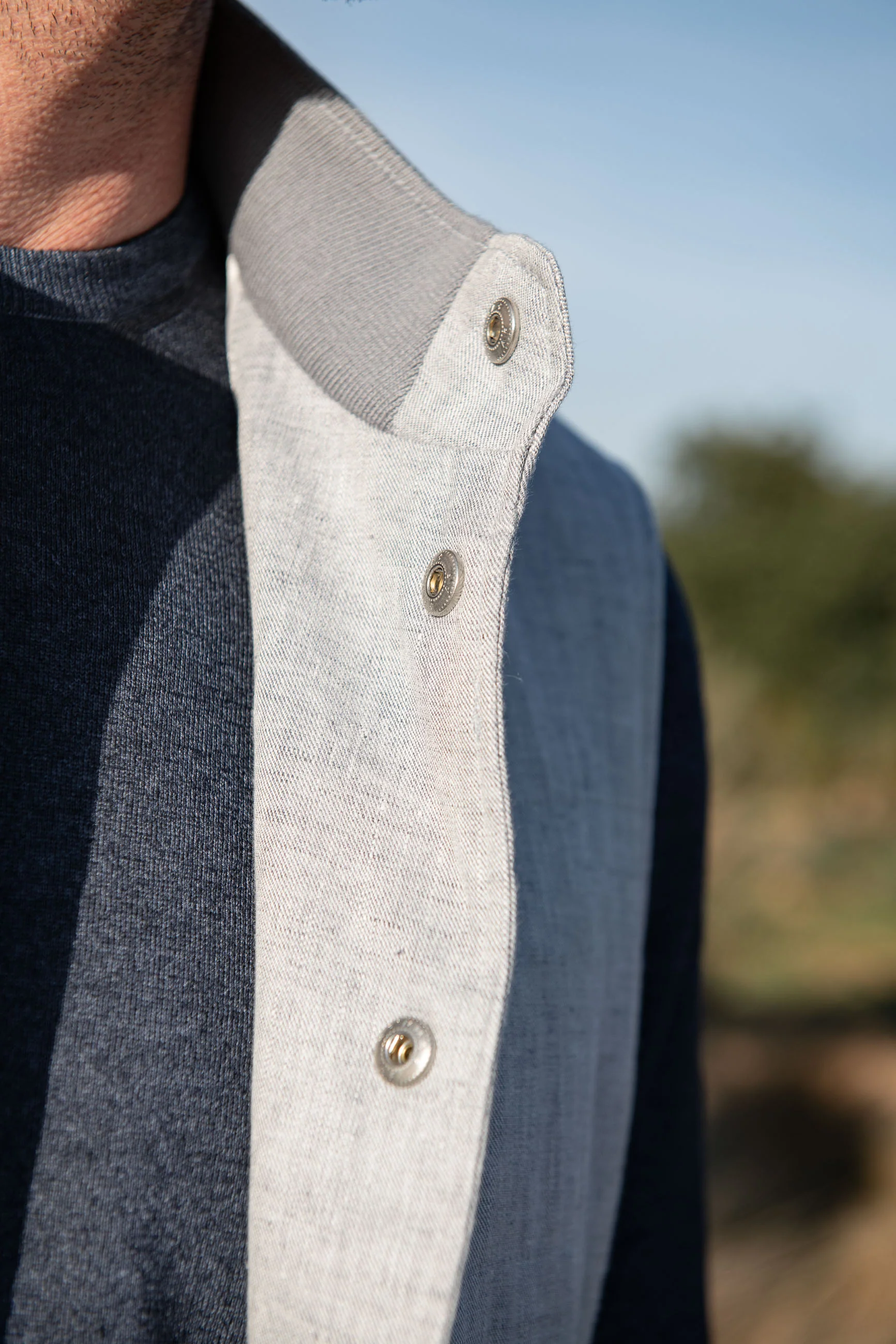 Chalk grey linen vest – Made in Italy - Image 7