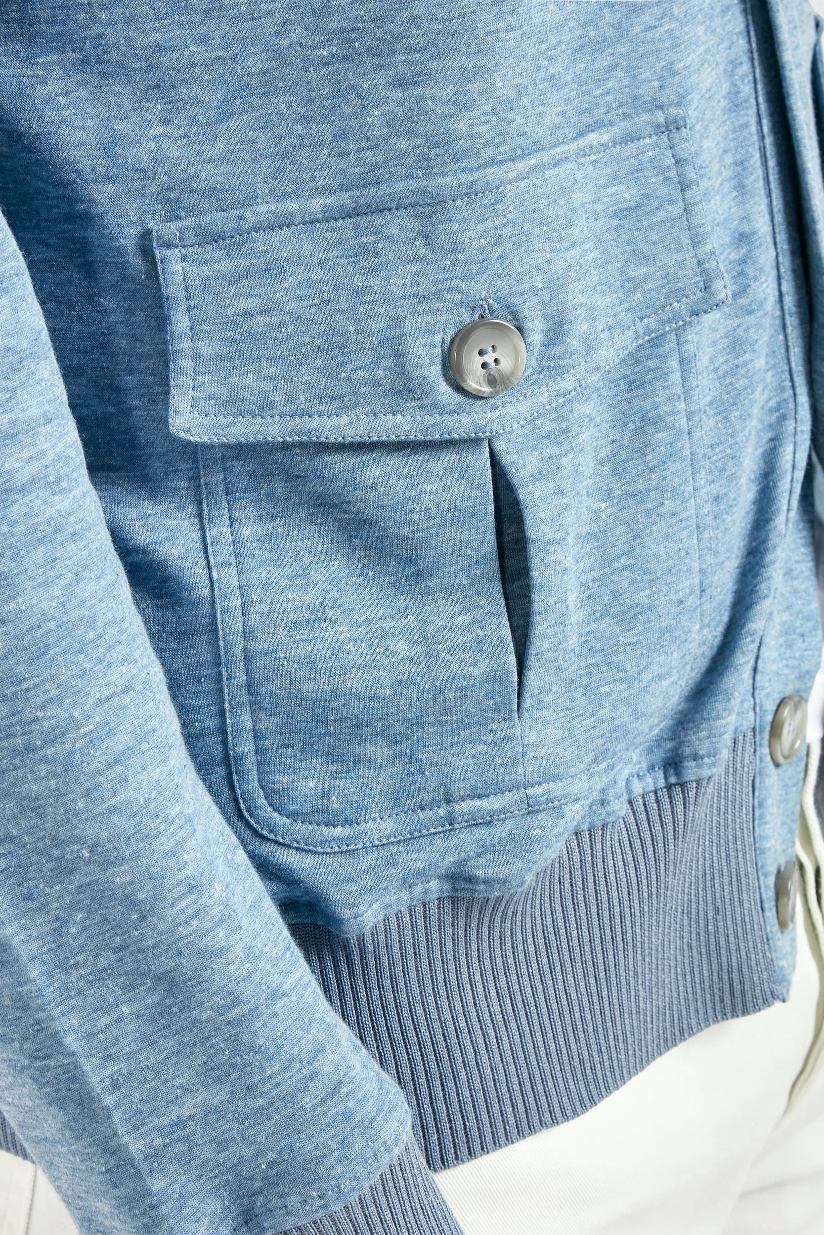Ocean blue jersey cardigan - Made in Italy - Image 4
