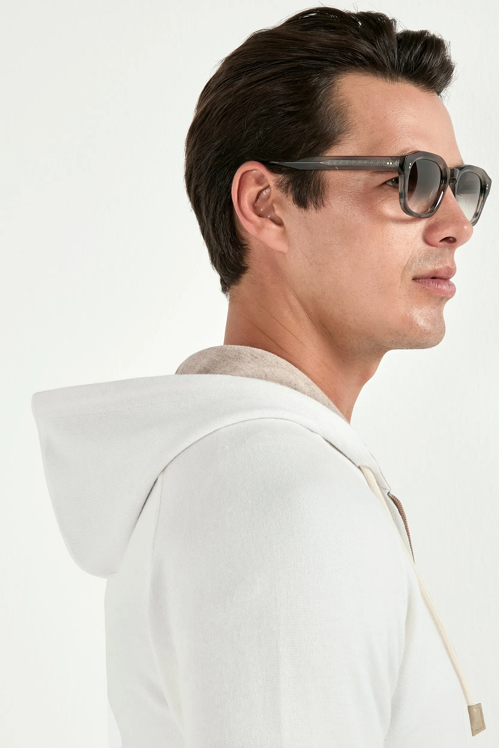 Off-white cashmere blend hoodie - Made in Italy - Image 3