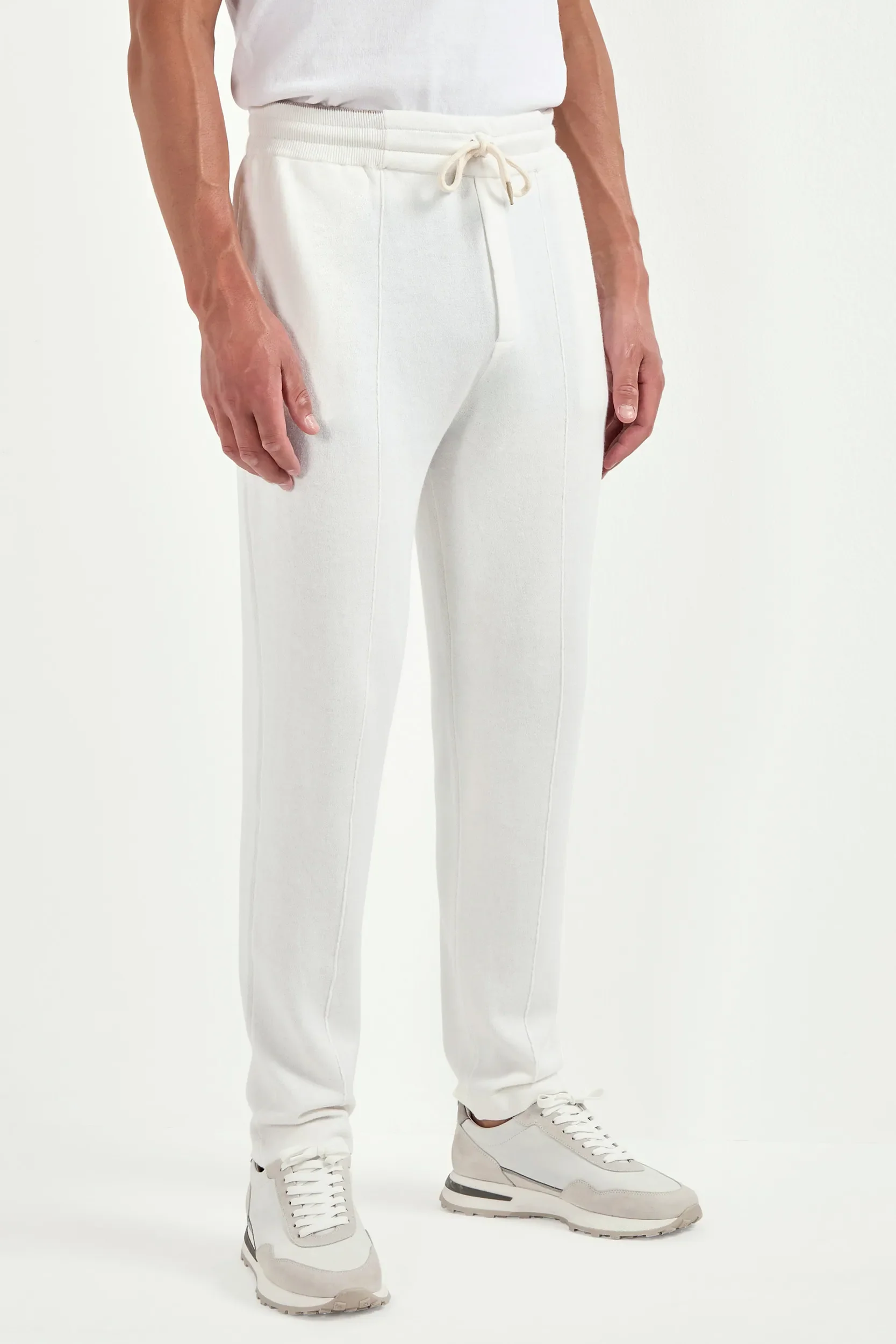Off-white cashmere blend jogger pants - Made in Italy - Image 5