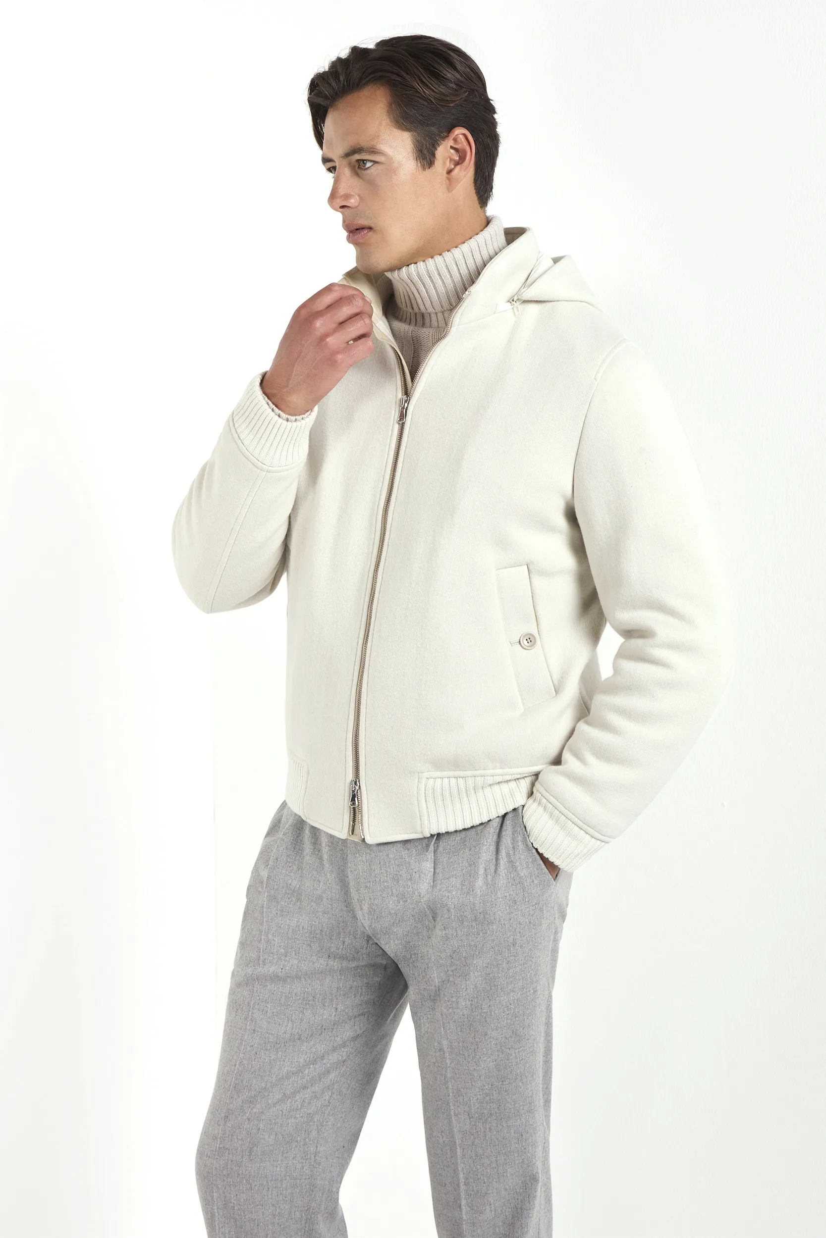 Off-white hooded bomber - Made in Italy - Image 6
