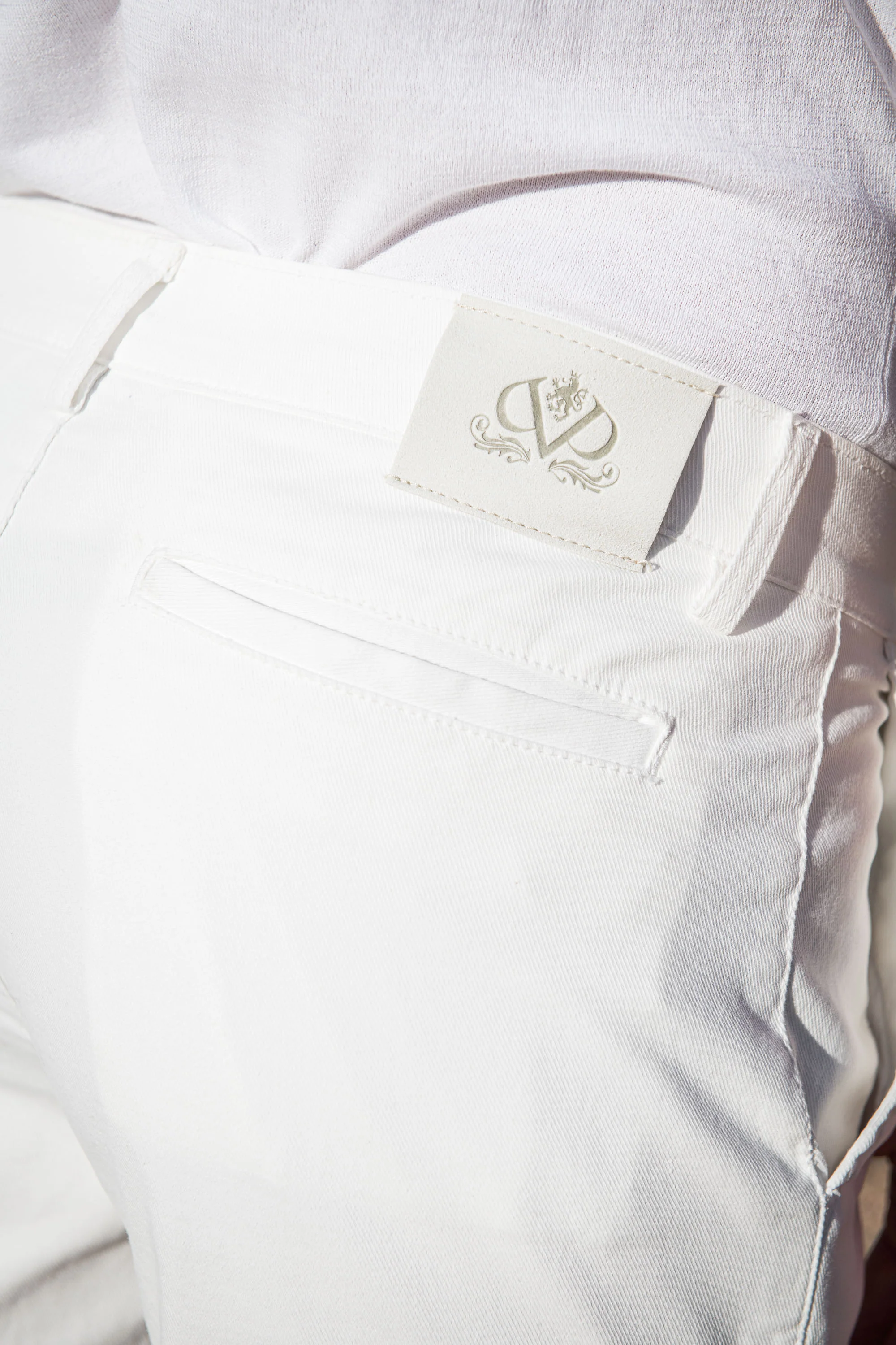 Off-white stretch cotton cargo - Made in Italy - Image 4