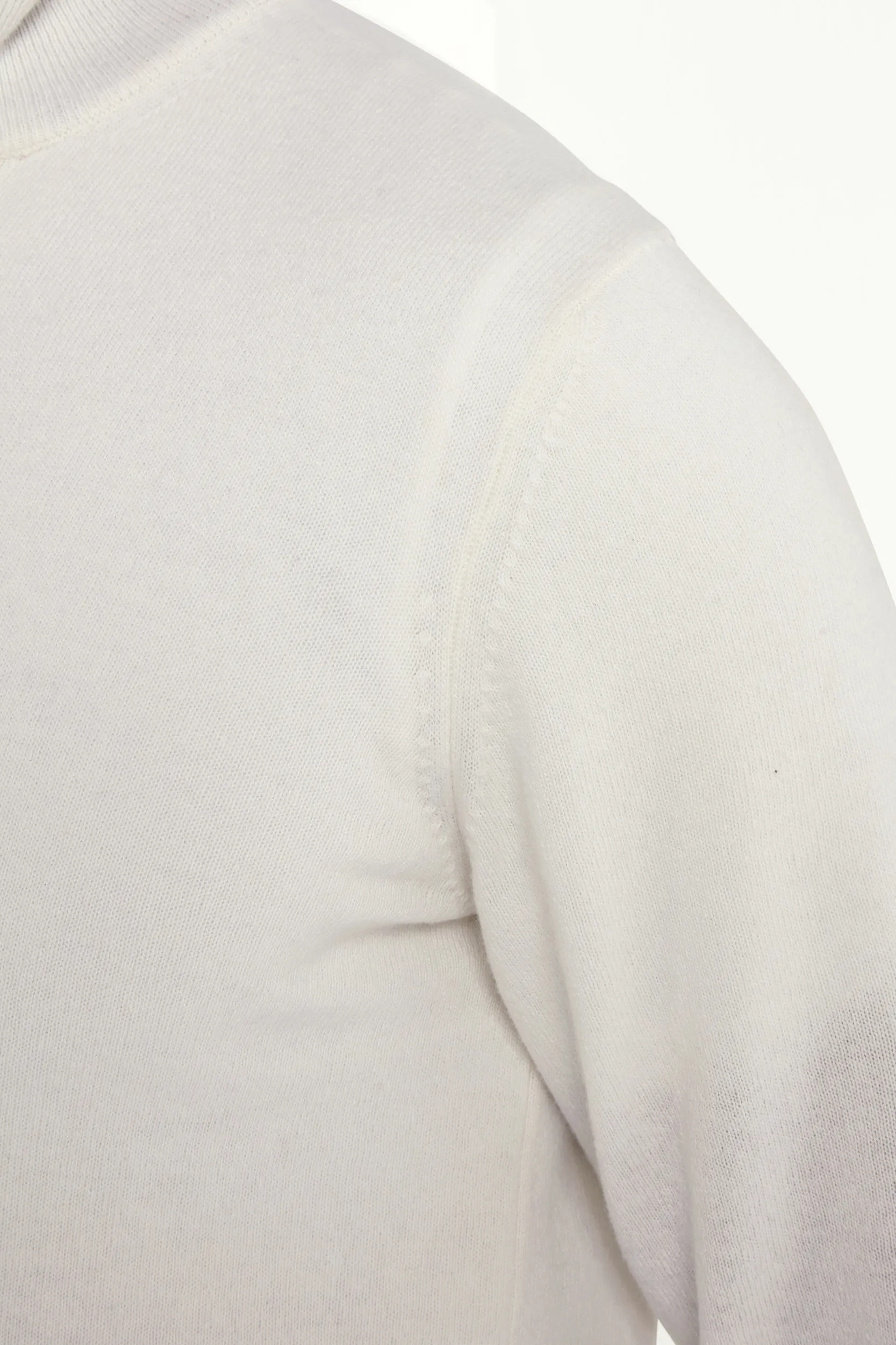 Off-white wool and cashmere half zip - Made in Italy - Image 4